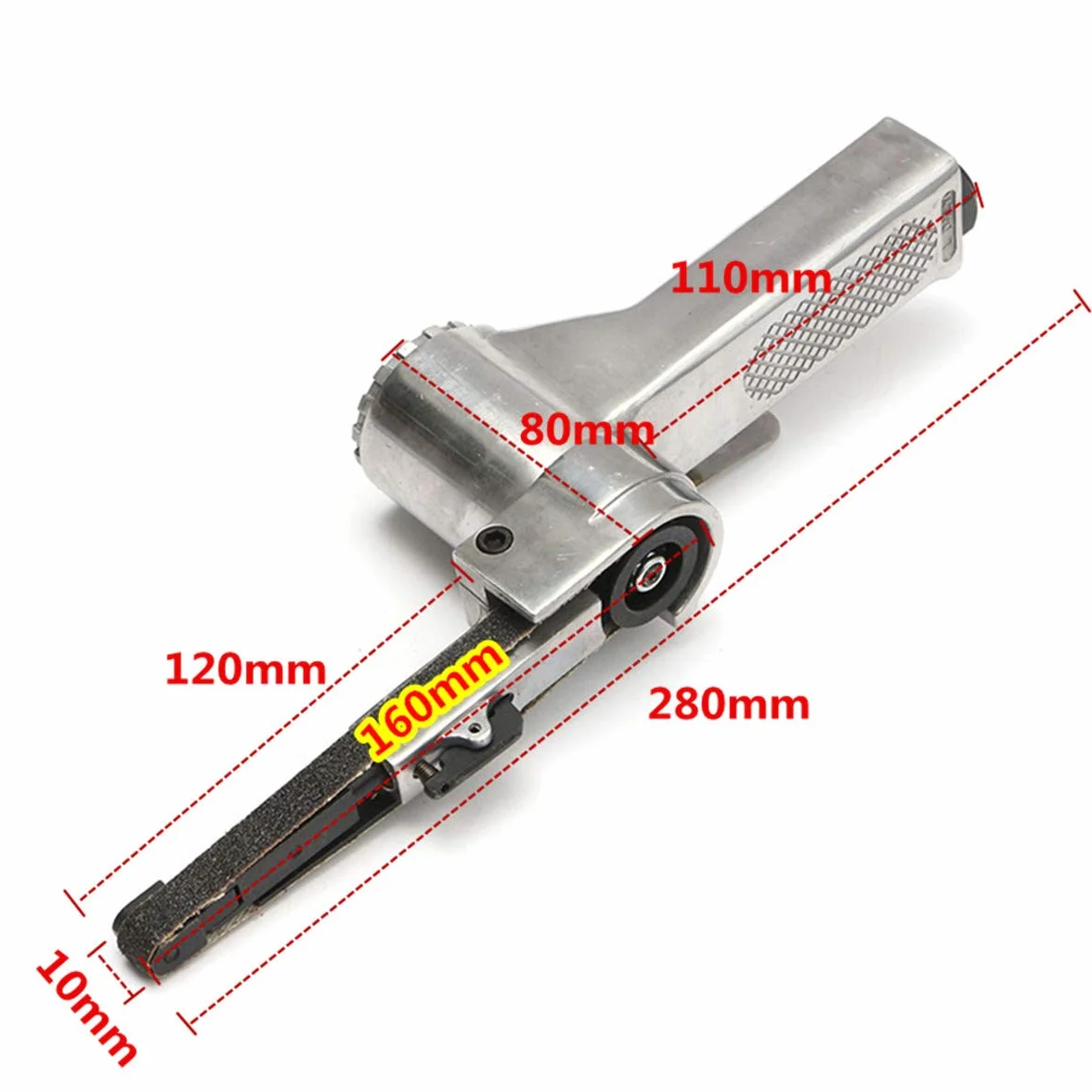 Levigatrice a Nastro Pneumatica 10mm 330mm con 25 Nastri Levigatura Strumento Lucidatura Auto