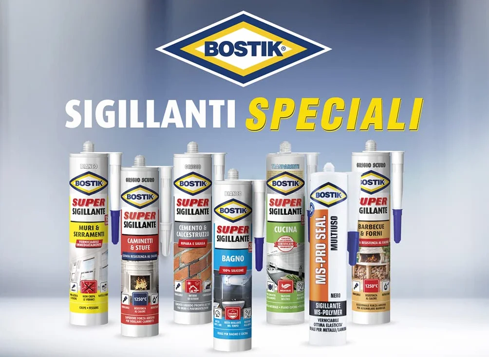 Bostik Super Sigillante Caminetti Stufe resistente alle alte temperature 1250°C cartuccia 530gr