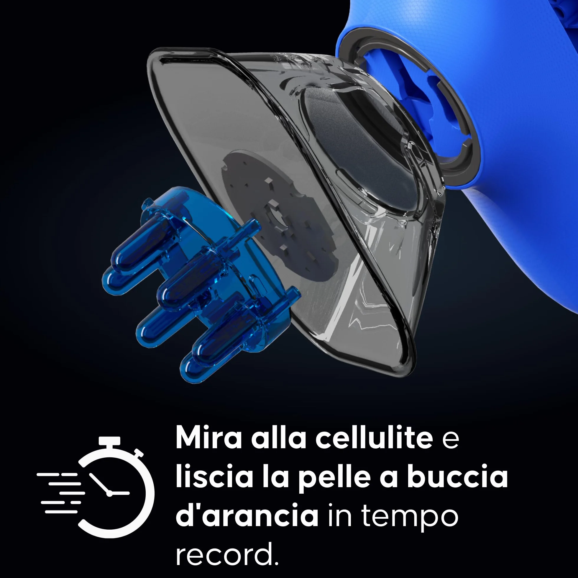 Massaggiatore anticellulite con ventosa elettrica Cellublue - Riduce la cellulite - Risultati visibili in 7 giorni - Palpato-rotolato, 6 livelli regolabili di intensità - Trattamento professionale a