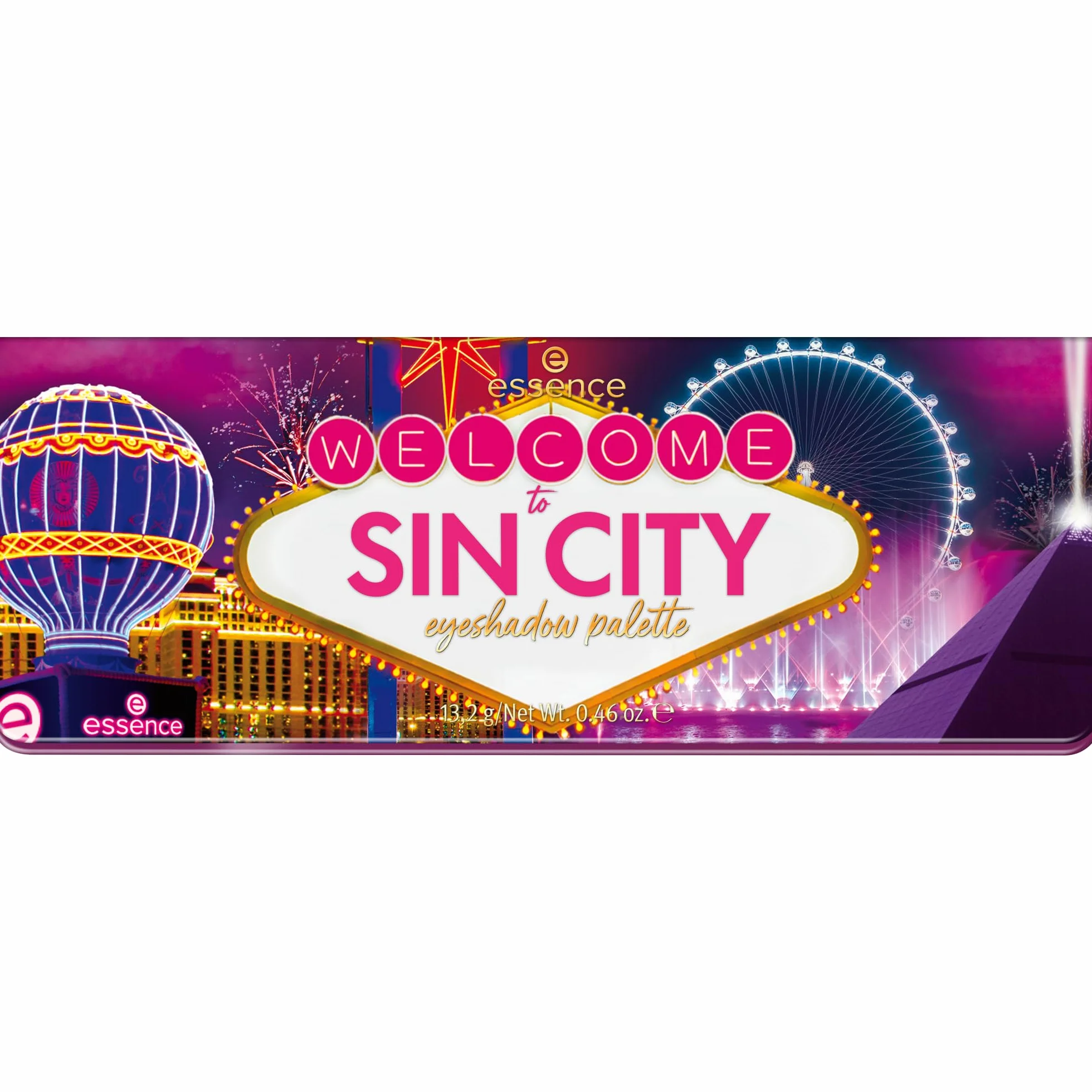 essence welcome to SIN CITY palette ombretti, brillante, colore intenso, brillantinata, metallica (13.2g)