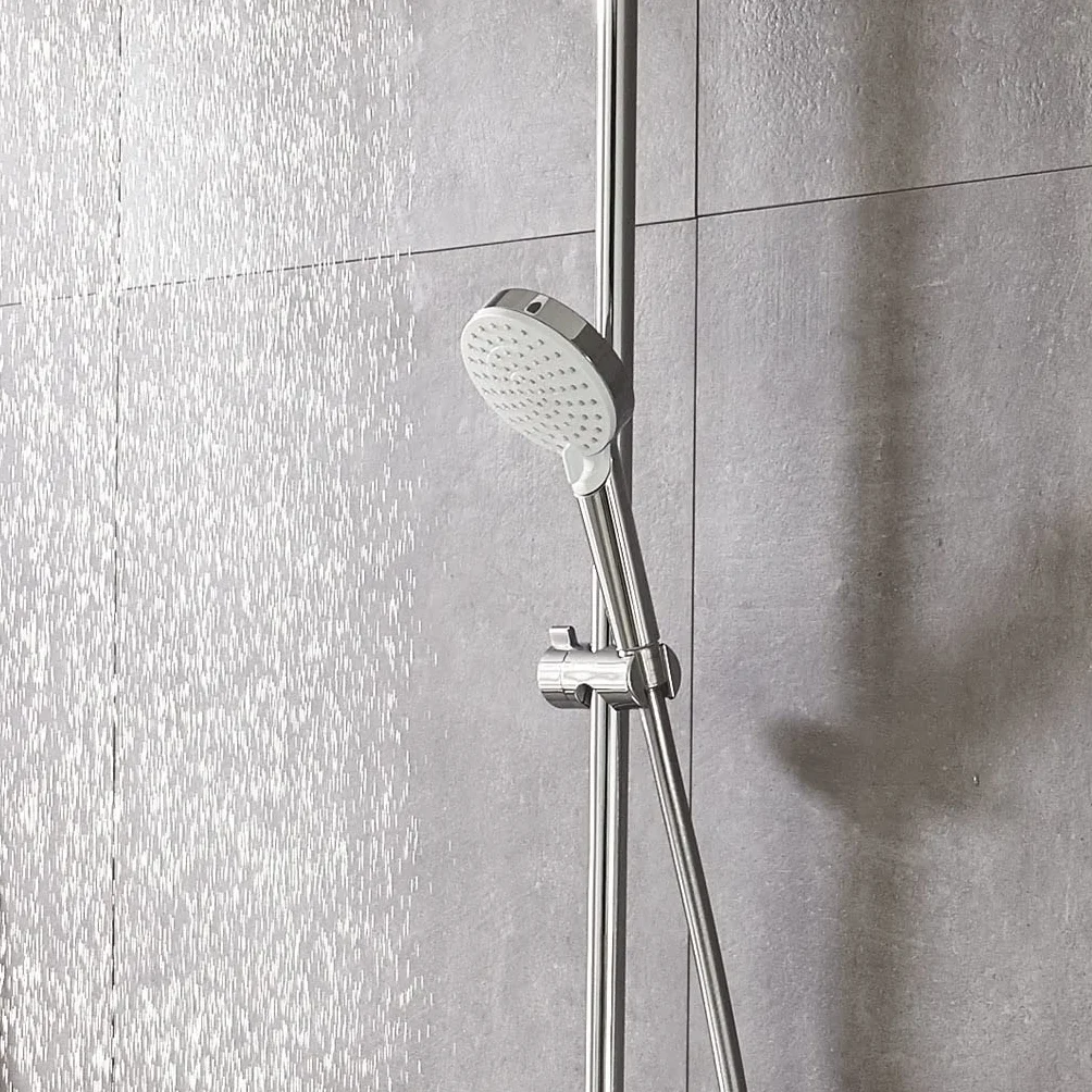 hansgrohe Crometta Doccetta doccia a risparmio idrico 6,7 l/min EcoSmart+ 2 getti Soffione doccia rotondo 100 mm anticalcare bianco cromo