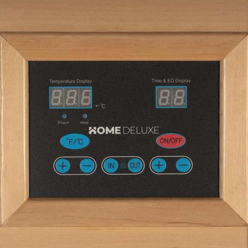 HOME DELUXE cabina a infrarossi REDSUN M VSS 120x105x190 cm per 2 persone 6 radiatori a spettro completo legno hemlock