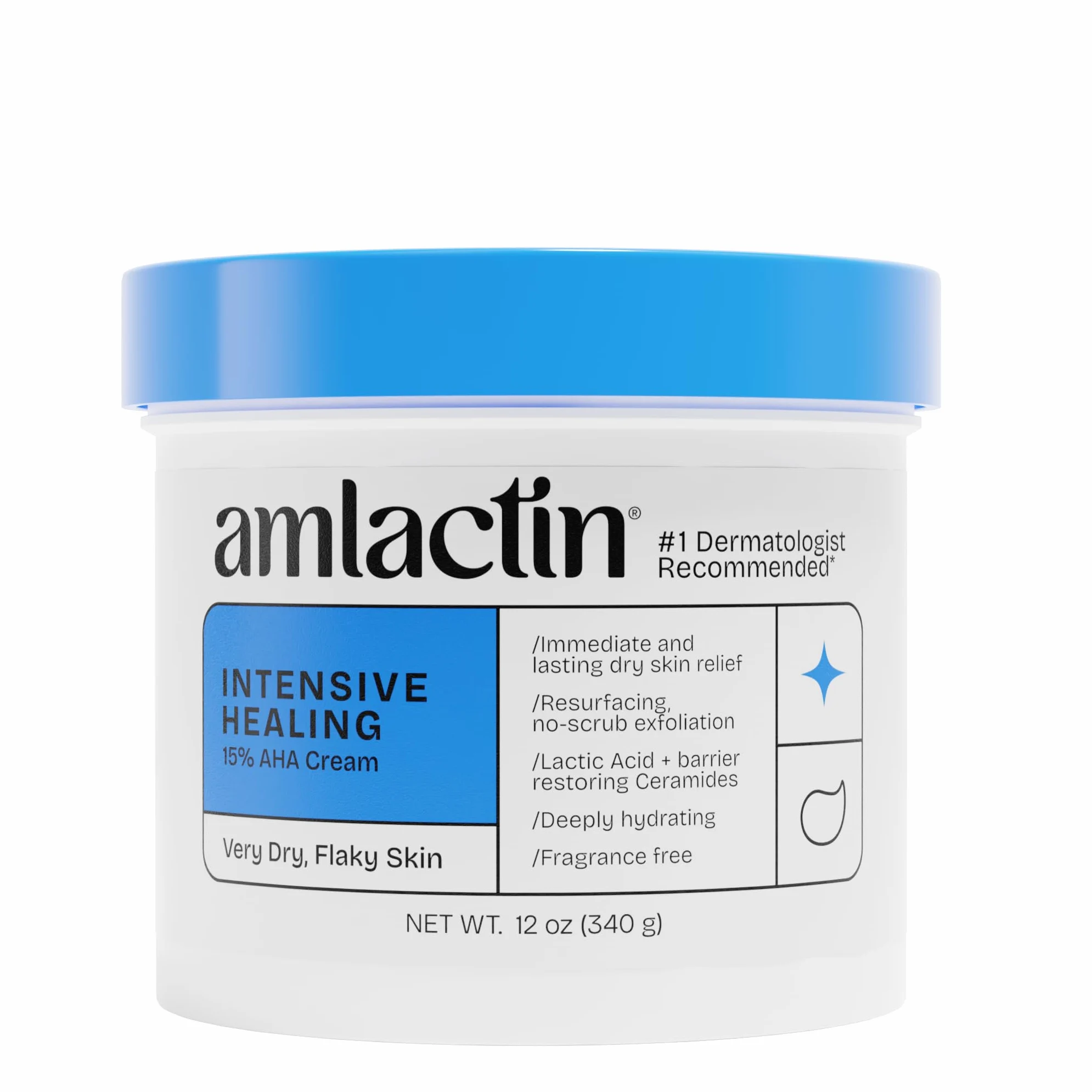 AmLactin Crema idratante Rapid Relief Moisturizing Cream, Crema per corpo e mani Dry Skin – Tubi da 12 oz (imballaggio può variare)