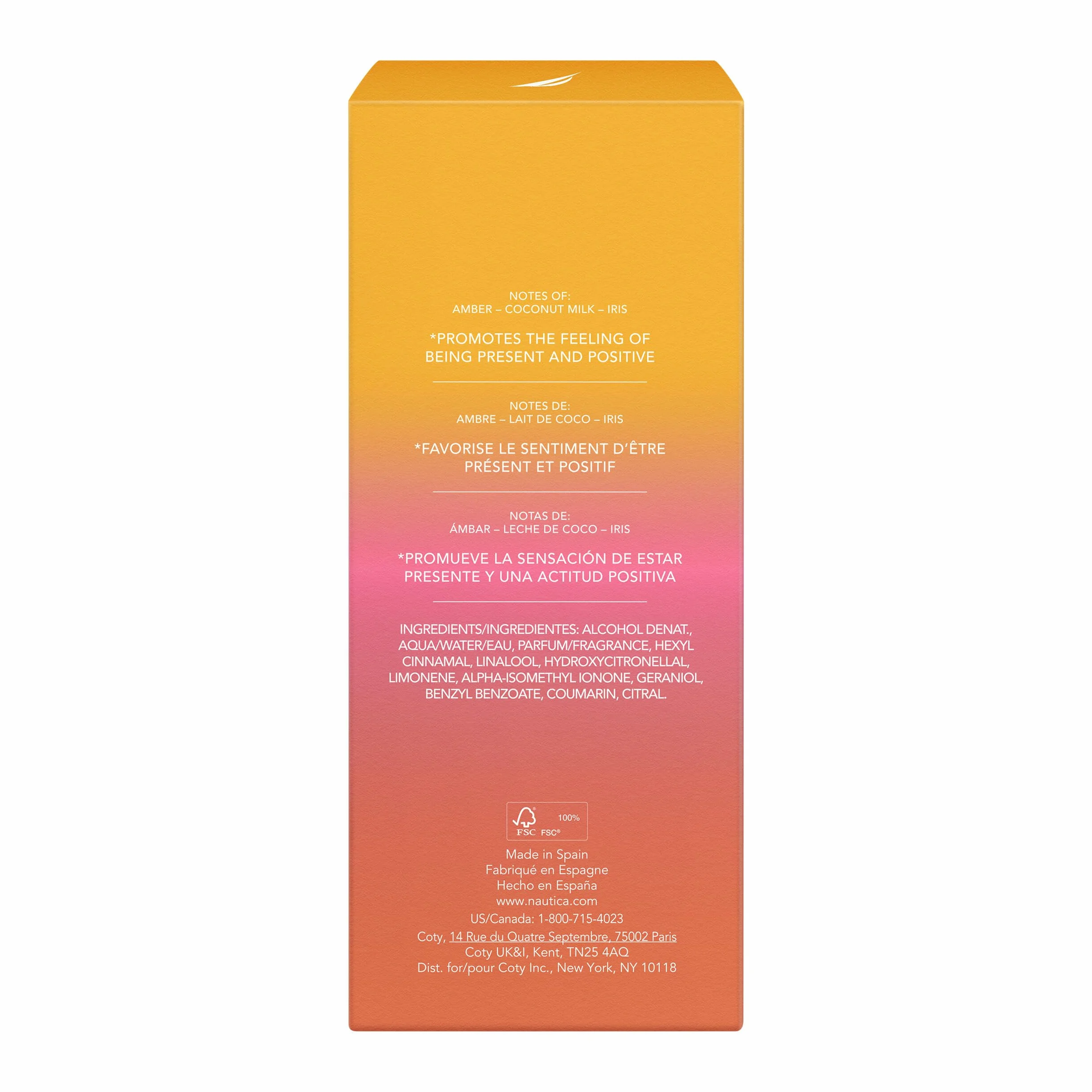 Nautica Amber Beach Eau de Parfum da Donna, Fragranza Mood Boosting, Distintiva e Positiva, Fragranza Ambrata e Fruttata, Formula Vegana, Profumo a Lunga Durata, 3,3 oz
