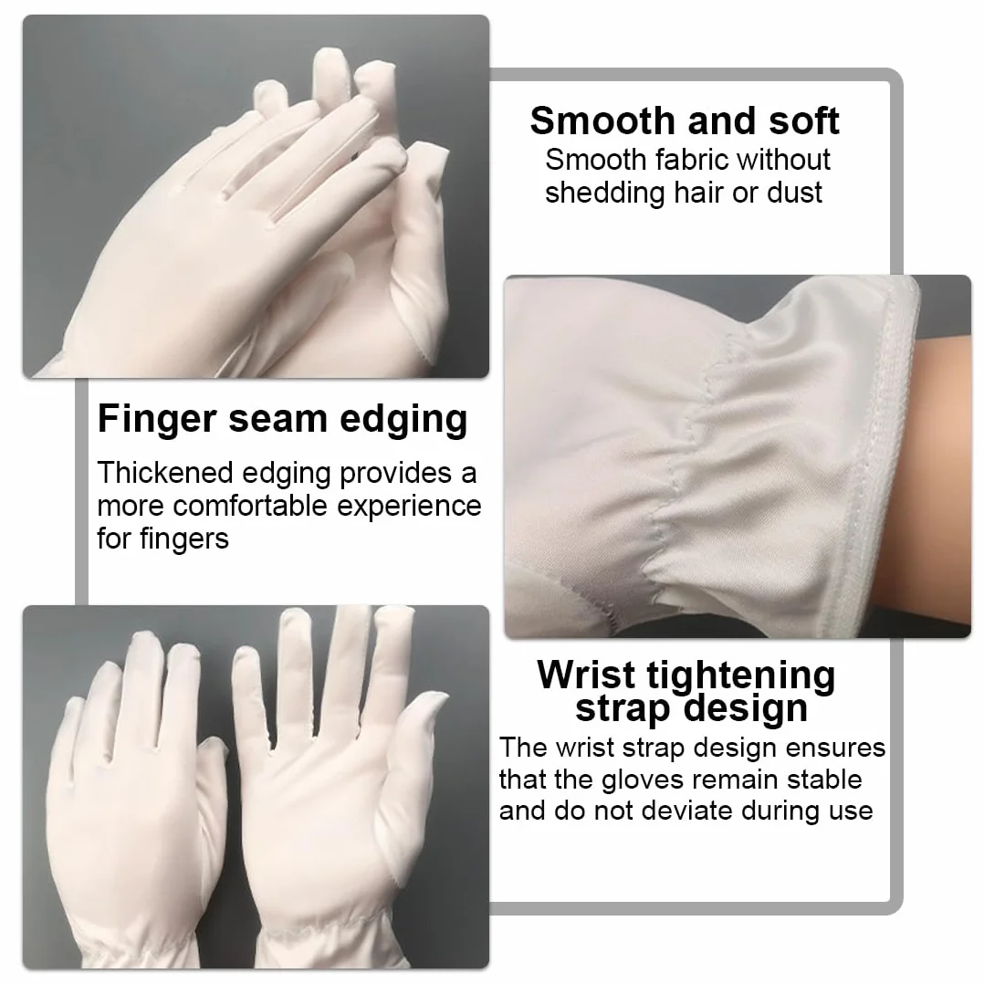 3 Paia Guanti Idratanti in Cotone Bianco per la Notte, per Il Sonno Guanti La Cura Delle Mani e Delle Mani Ruvide e Screpolate, Elastico Morbido Qualità Superiore