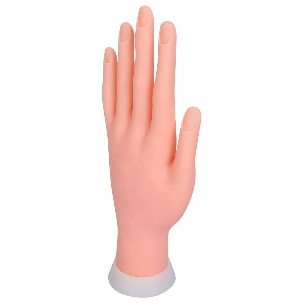 Mano per Pratica - Modello Flessibile Morbida Plastica per Nail Art Manicure Dito di Formazione 9.3 * 6.0 * 24.5cm