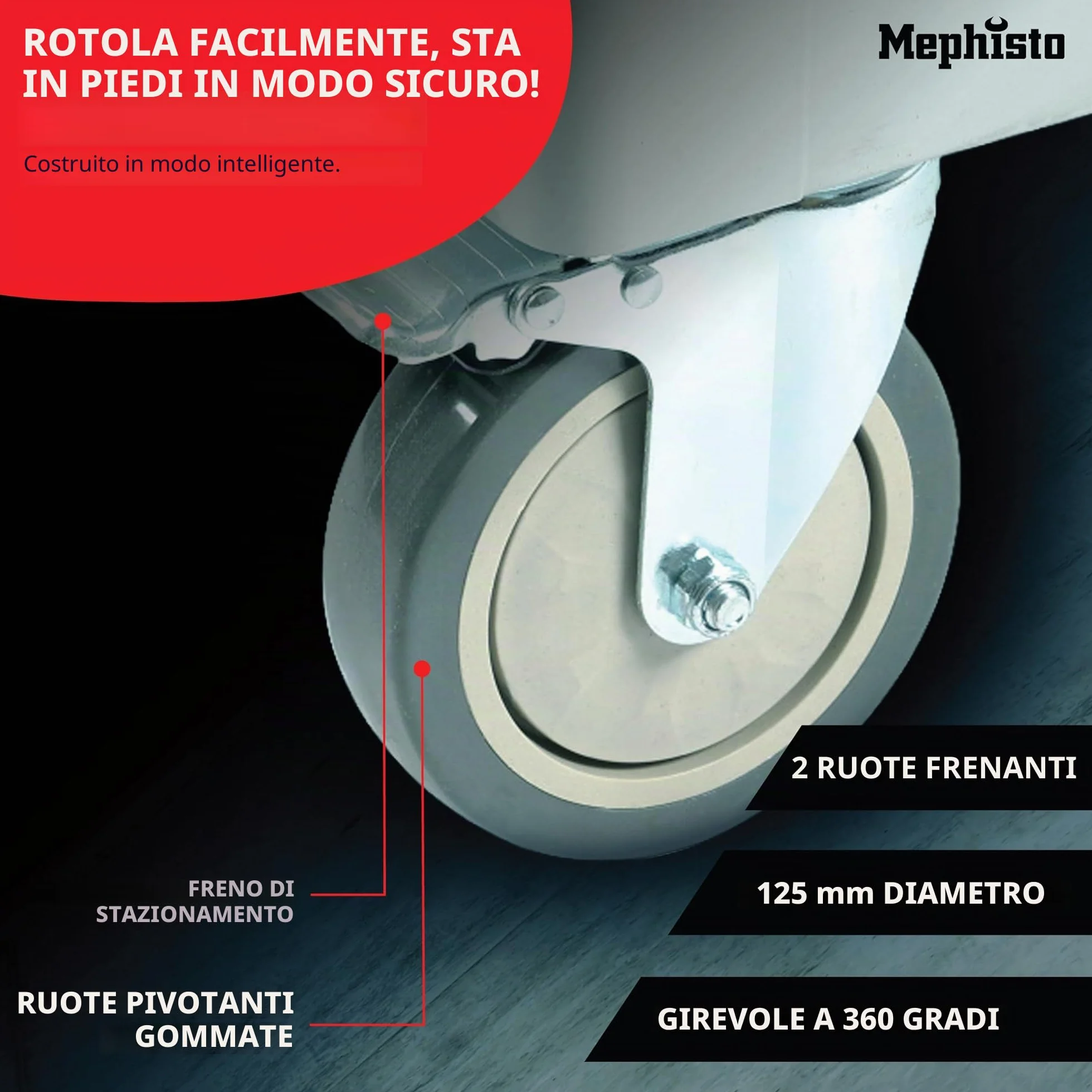 Mephisto XXL Carrello degli attrezzi 7 cassetti inserti morbidi carbonio set chiavi a brugola