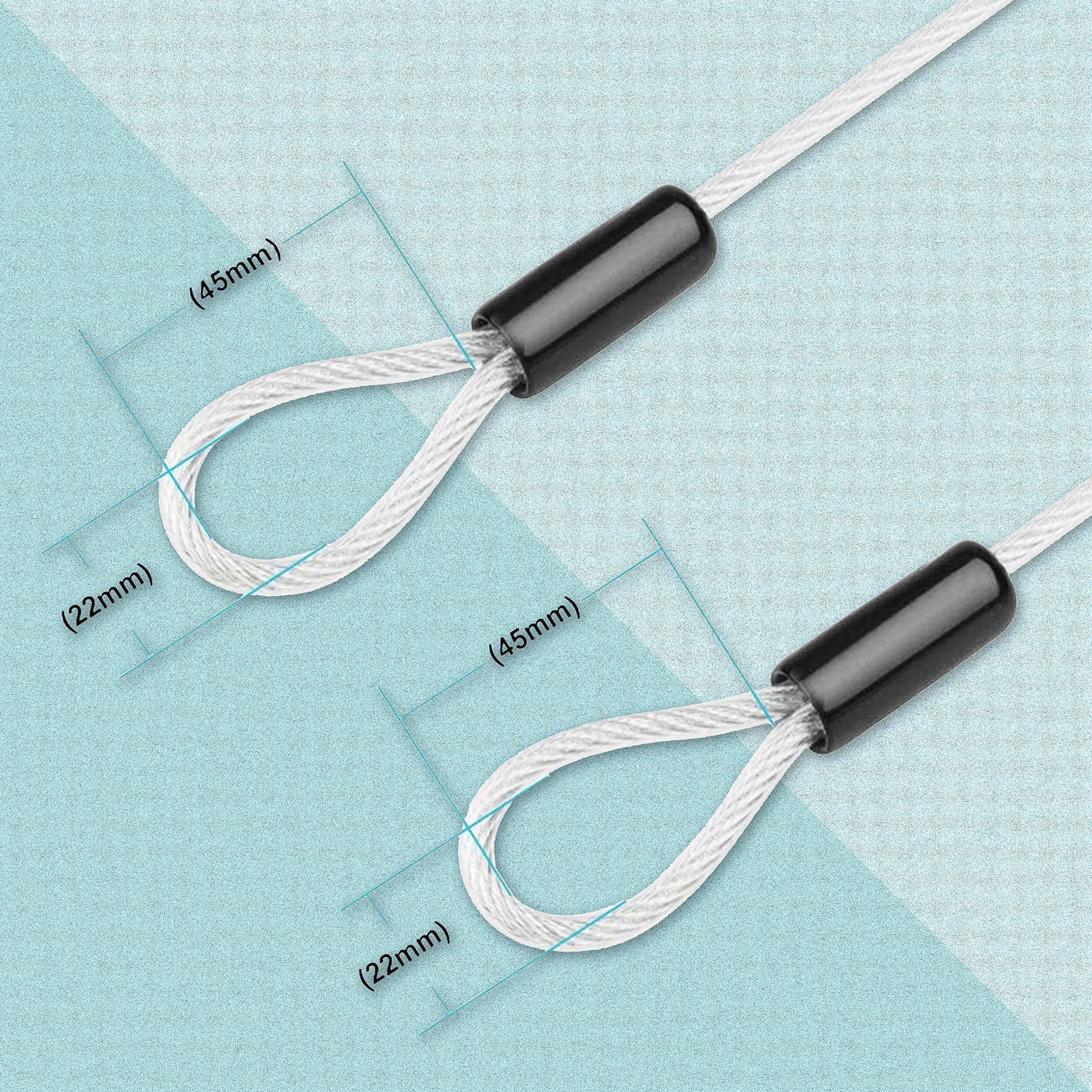 Cavo Acciaio Inossidabile Intrecciato Doppio Anello 3 mm per Biciclette Bagagli