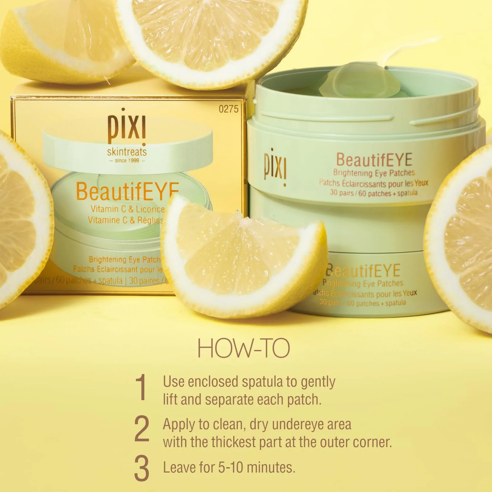 Pixi BeautifEYE Hydrogel Under-Eye Patches | Refreshing Eye Patches for Dark Circles | Brighten & Hydrate Under Eyes | 30 Pairs / 60 Patches