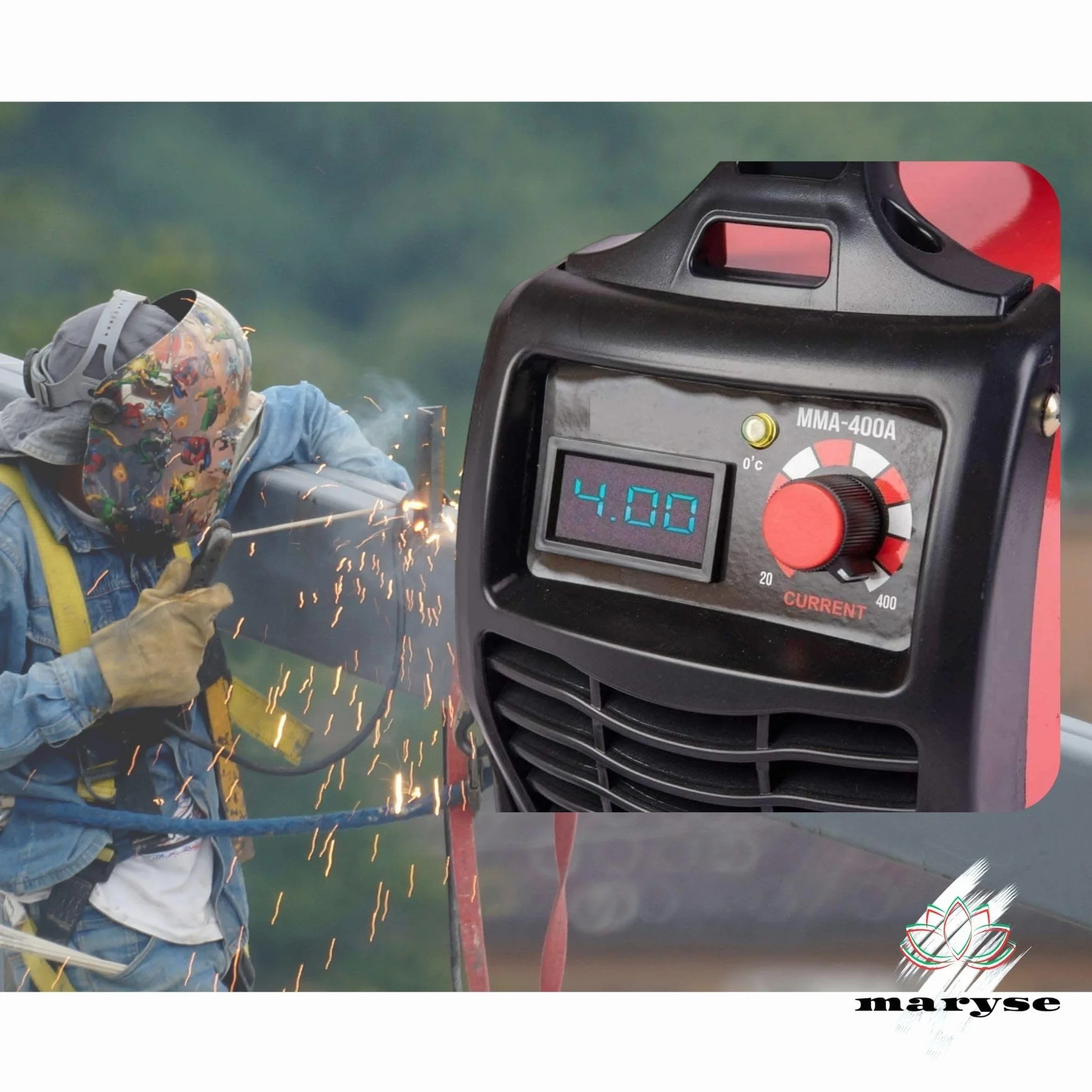 Saldatrice a Elettrodo Inverter 600A Regolabile Portatile con Valigetta