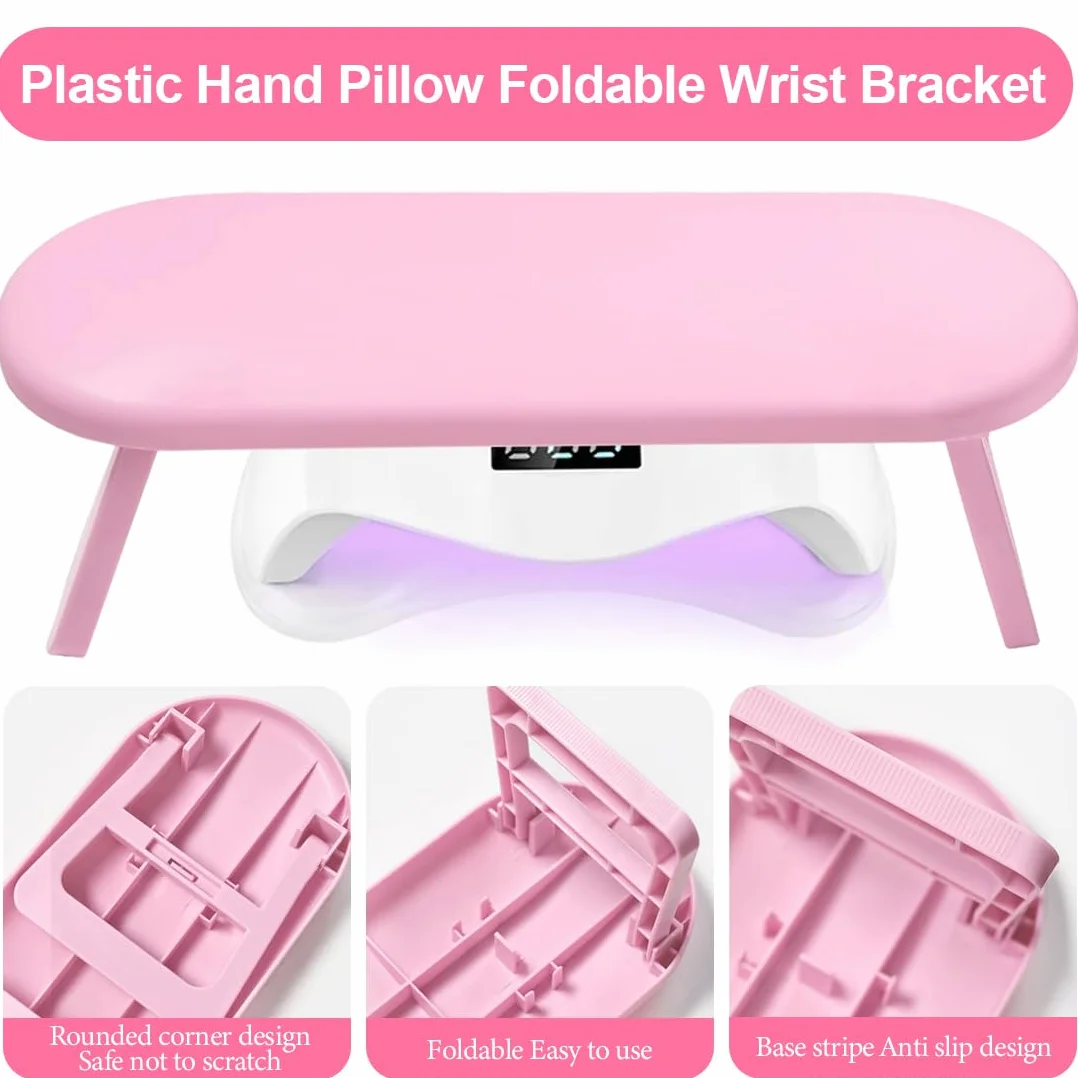 NHQZ Cuscino per Manicure pieghevole,Poggiamano Per Unghie,Poggia Mani Per Unghie Antiscivolo,Cuscino per Piedi per Manicure Scrivania in Plastica Antiscivolo per Nail Art