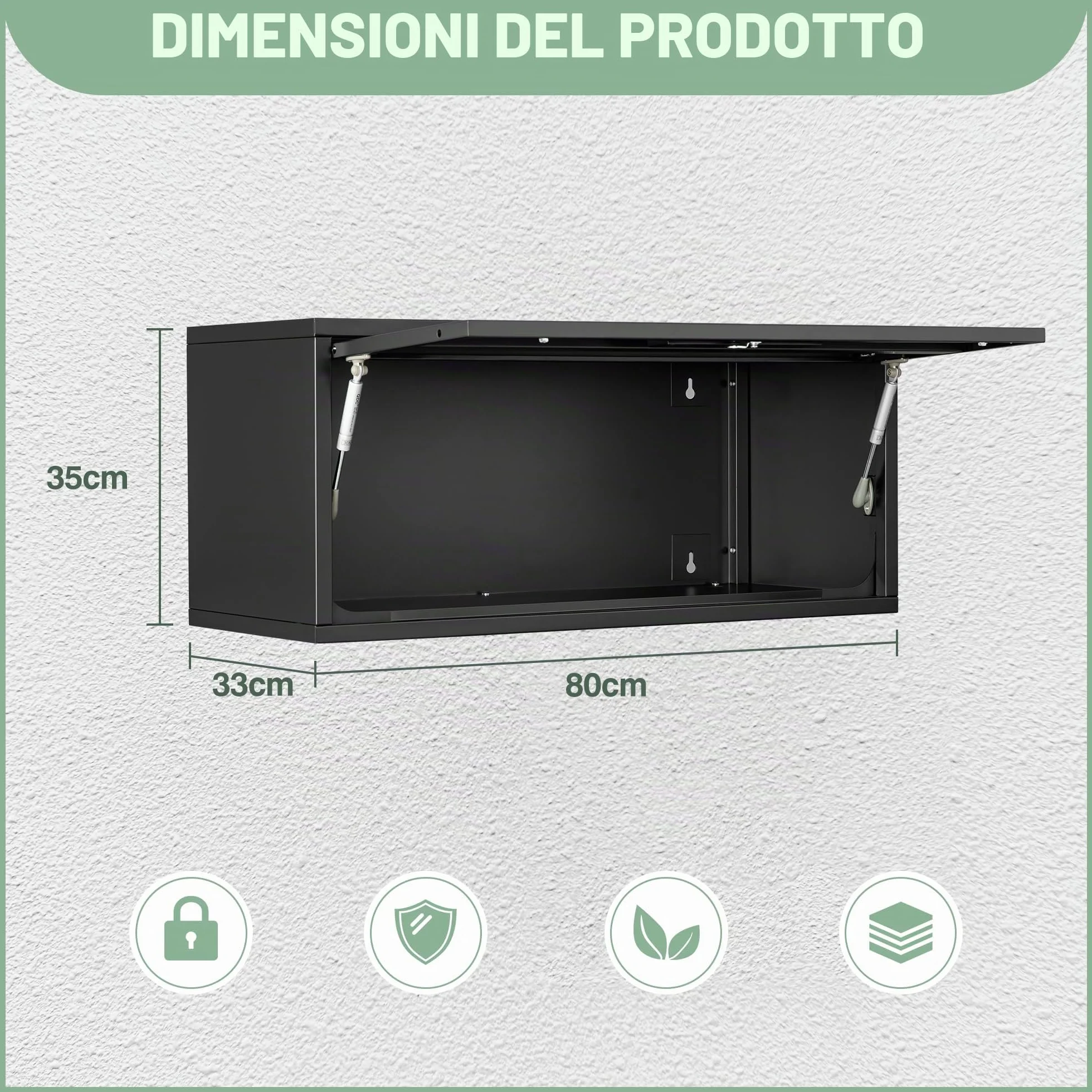 Sightlife Armadietto per attrezzi in metallo con serratura 32 x 80 x 35