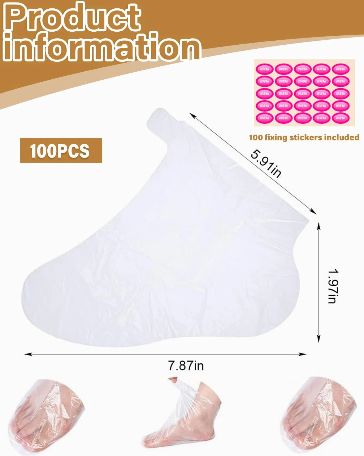 100 pezzi Clear Plastic Stivali usa e Paraffina Bad Liner Maschera per piedi per pedicure Hot Spa Wax Treatment Copri piedi Borse Paraffina