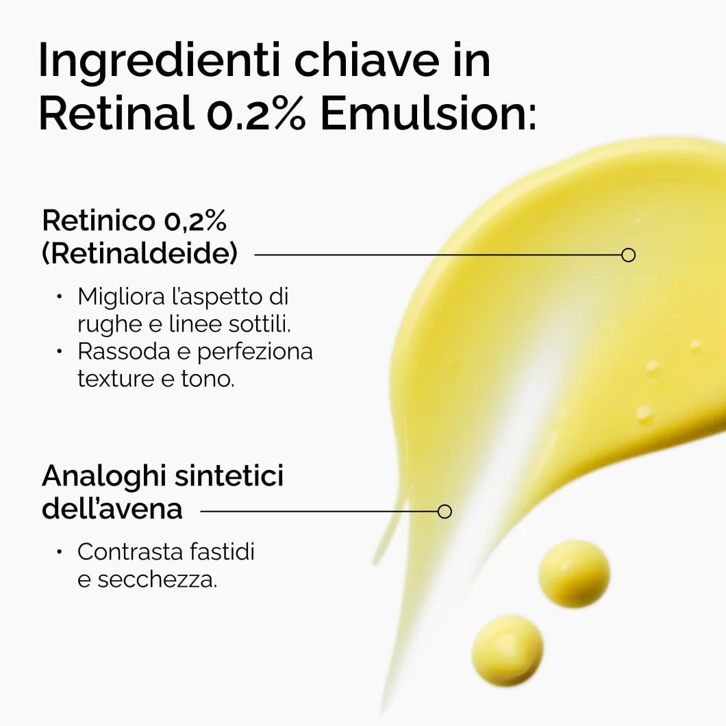 The Ordinary Retinal 0.2% Emulsion 15ml, Emulsione Retinica 0,2%, Siero retinoide ad alta concentrazione per supporto anti-età avanzato
