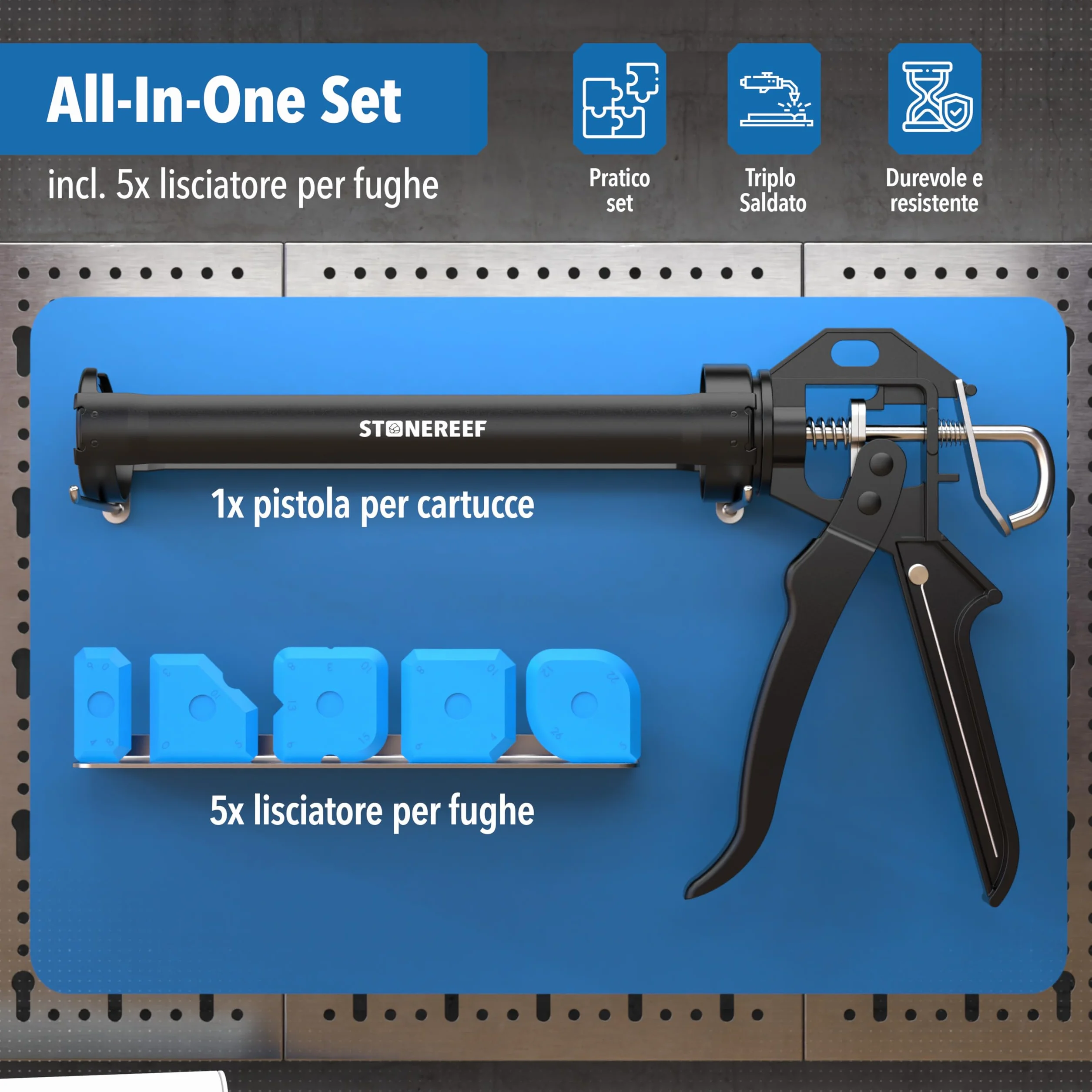Pistola a cartuccia professionale 9" in metallo pressa per silicone