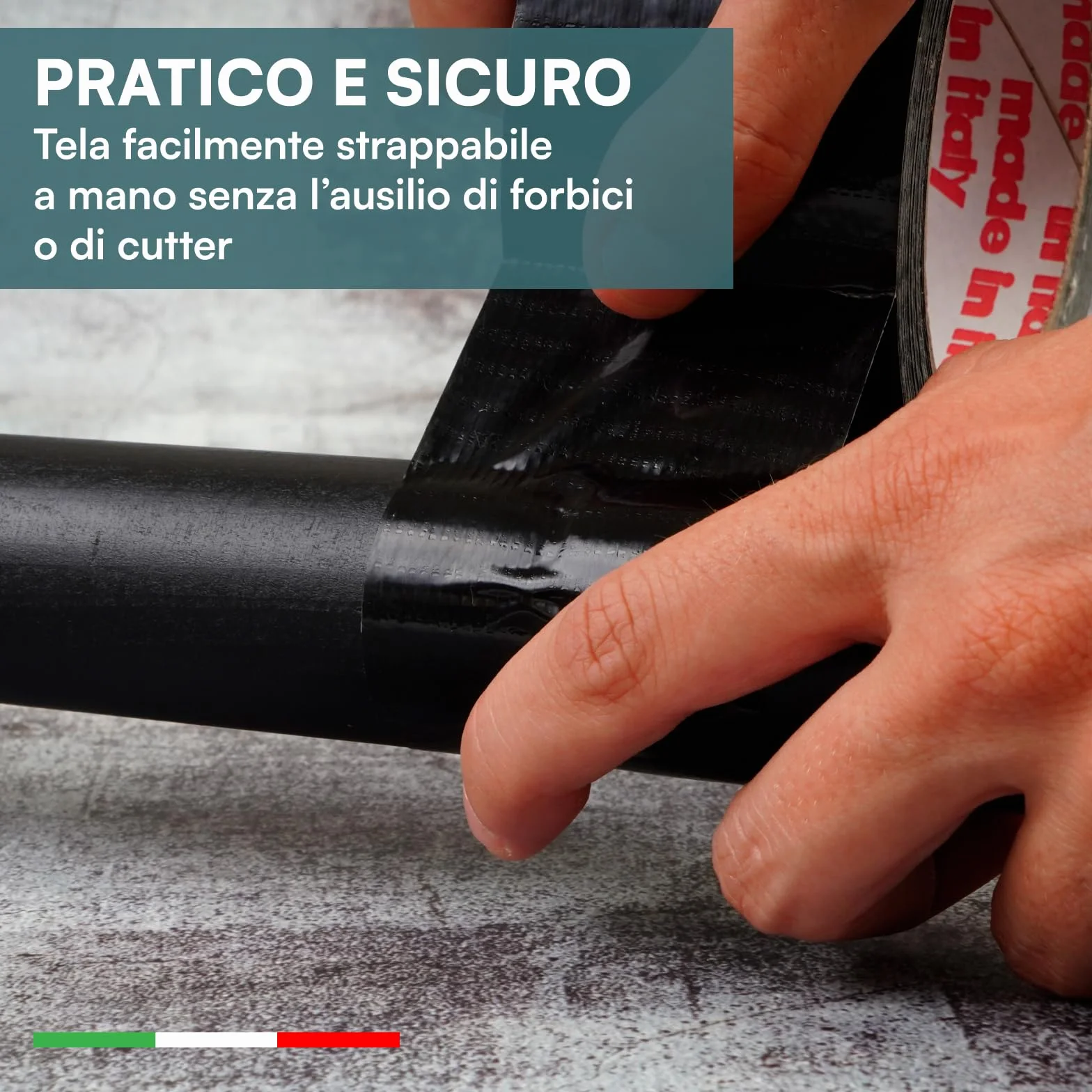 Nastro Adesivo Telato Americano 50mm x 25m Nero Impermeabile Isolante 2 Rotoli