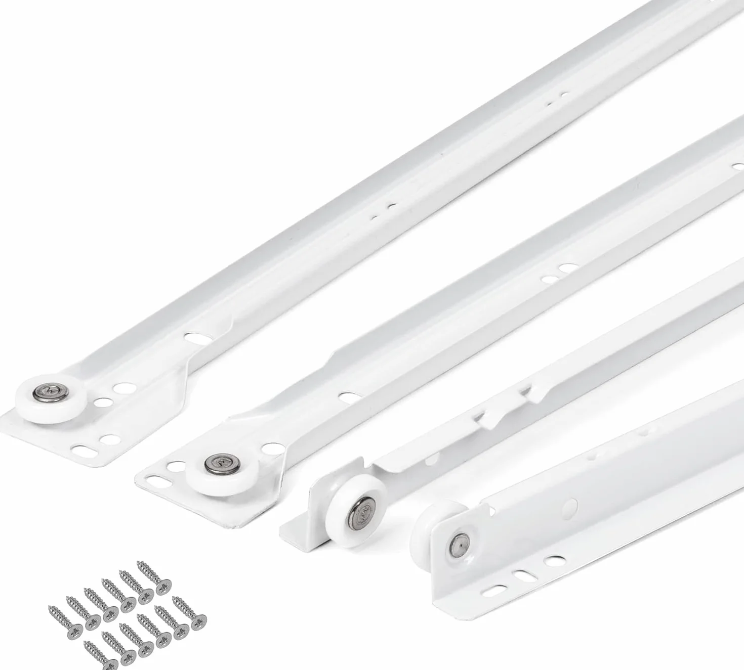 Coppia guide di scorrimento per cassetti 25 kg cm 50 bianche
