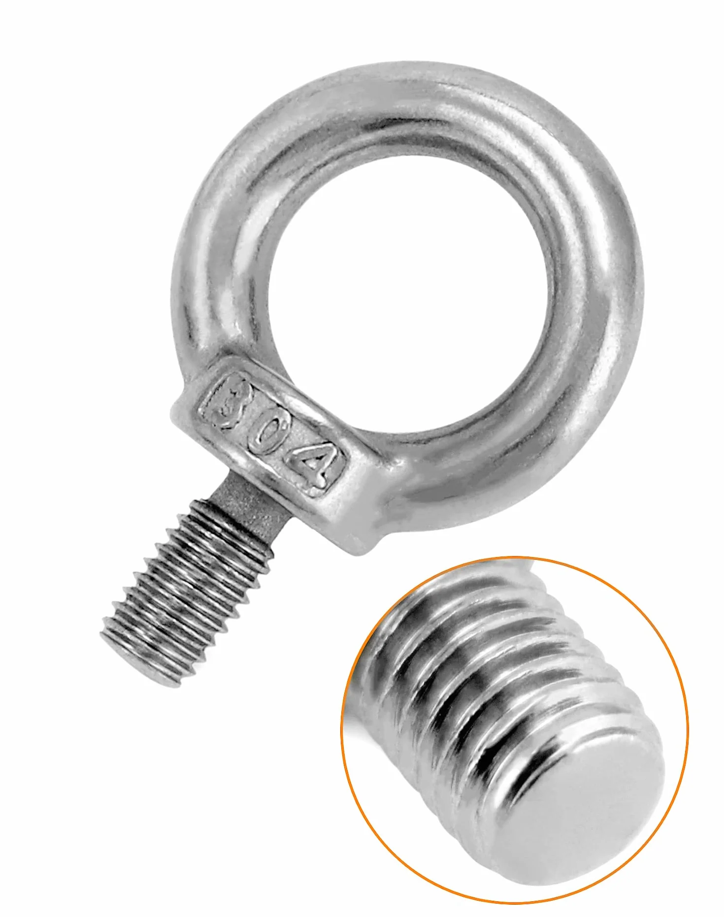 QWORK M8 Bullone ad Occhiello 304 Acciaio Inossidabile per Sollevamento 120kg