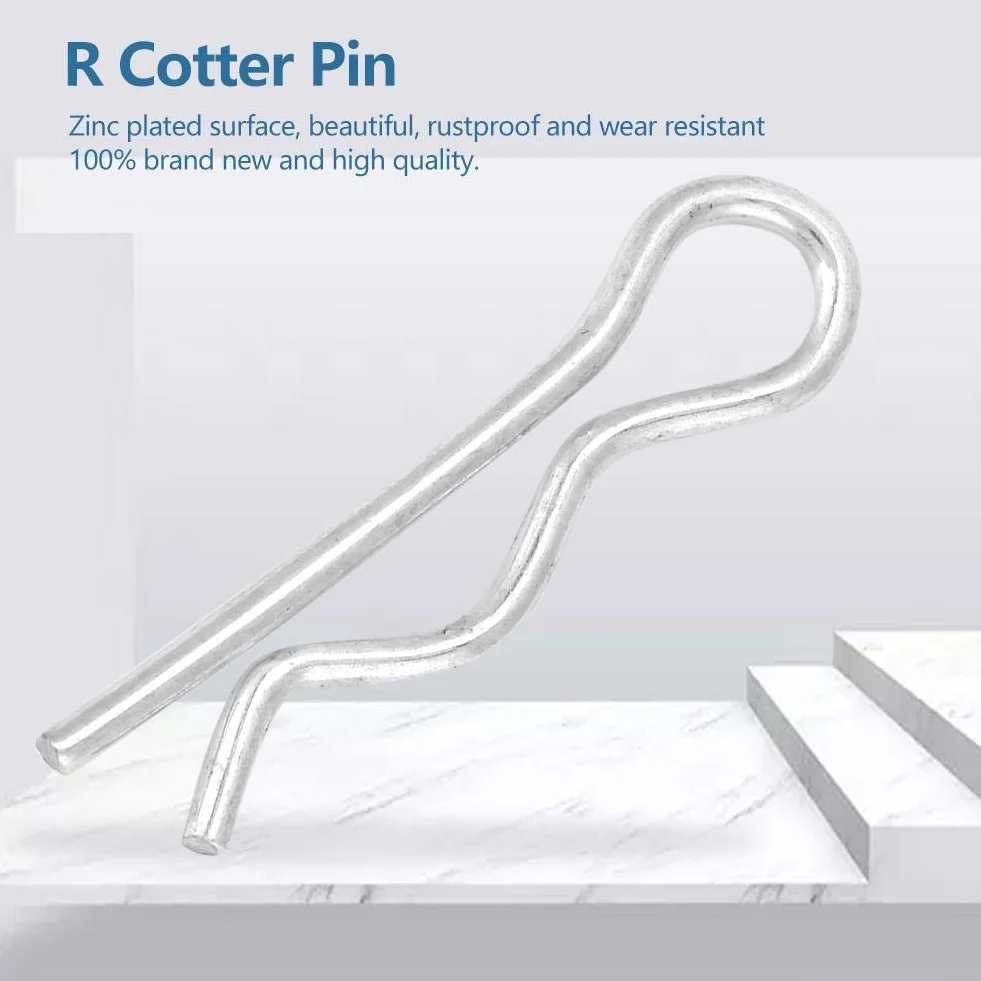Coppiglia 10 pz 20 pz 30 pz ferro zincato tipo R Pin Cotter clip a molla pin di fissaggio 1.6/1.8/2/2.5mm