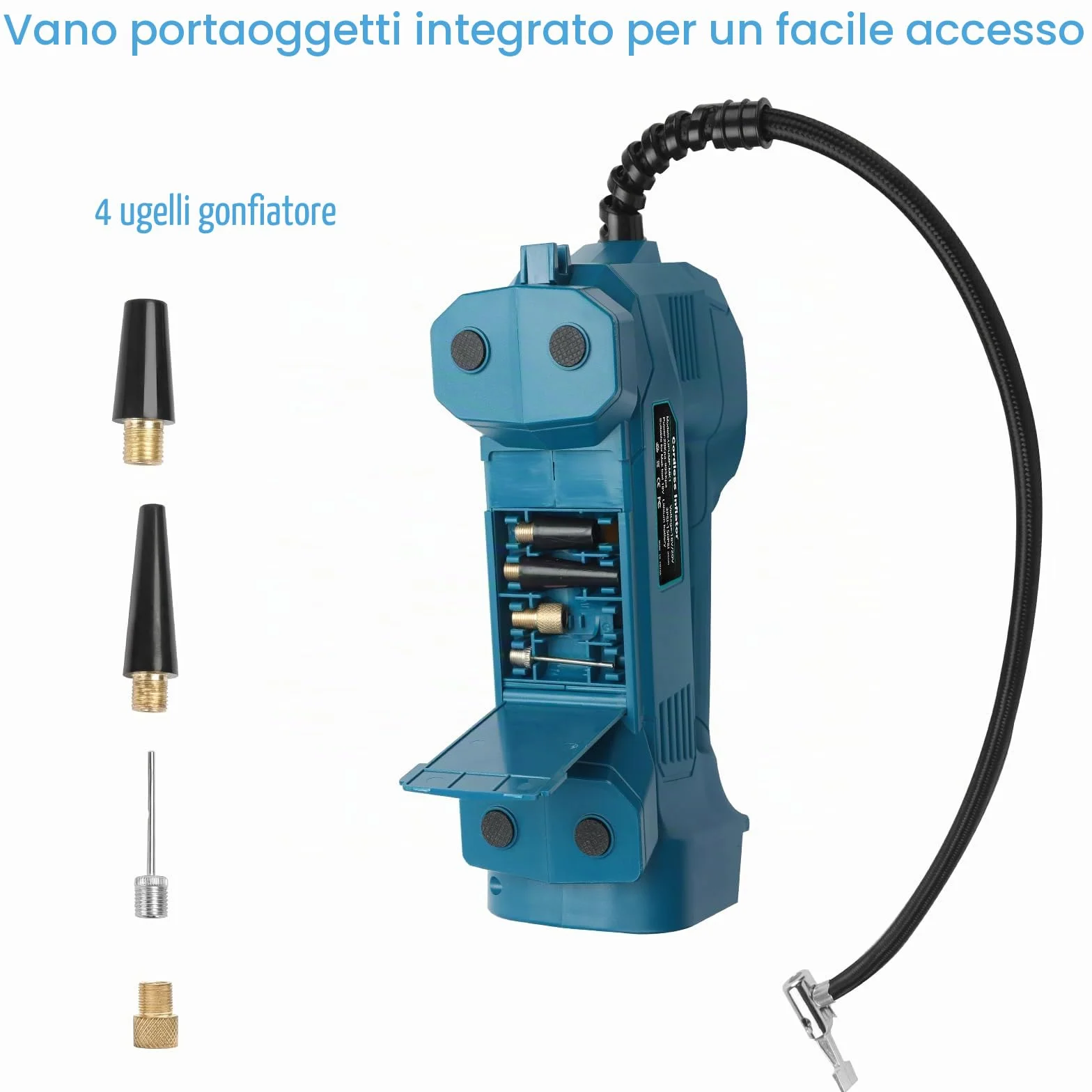 Powarobor Compressore portatile compatibile con batteria Makita 18V 150 PSI 10,34 bar