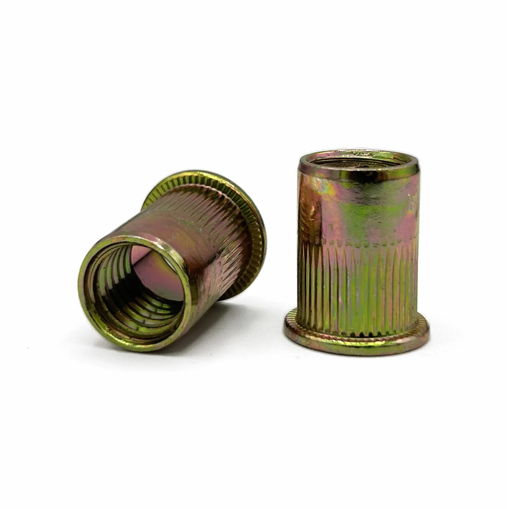 Dadi Rivetti a testa piatta in acciaio al carbonio zincato giallo M8 14x18 mm 100 sztuk