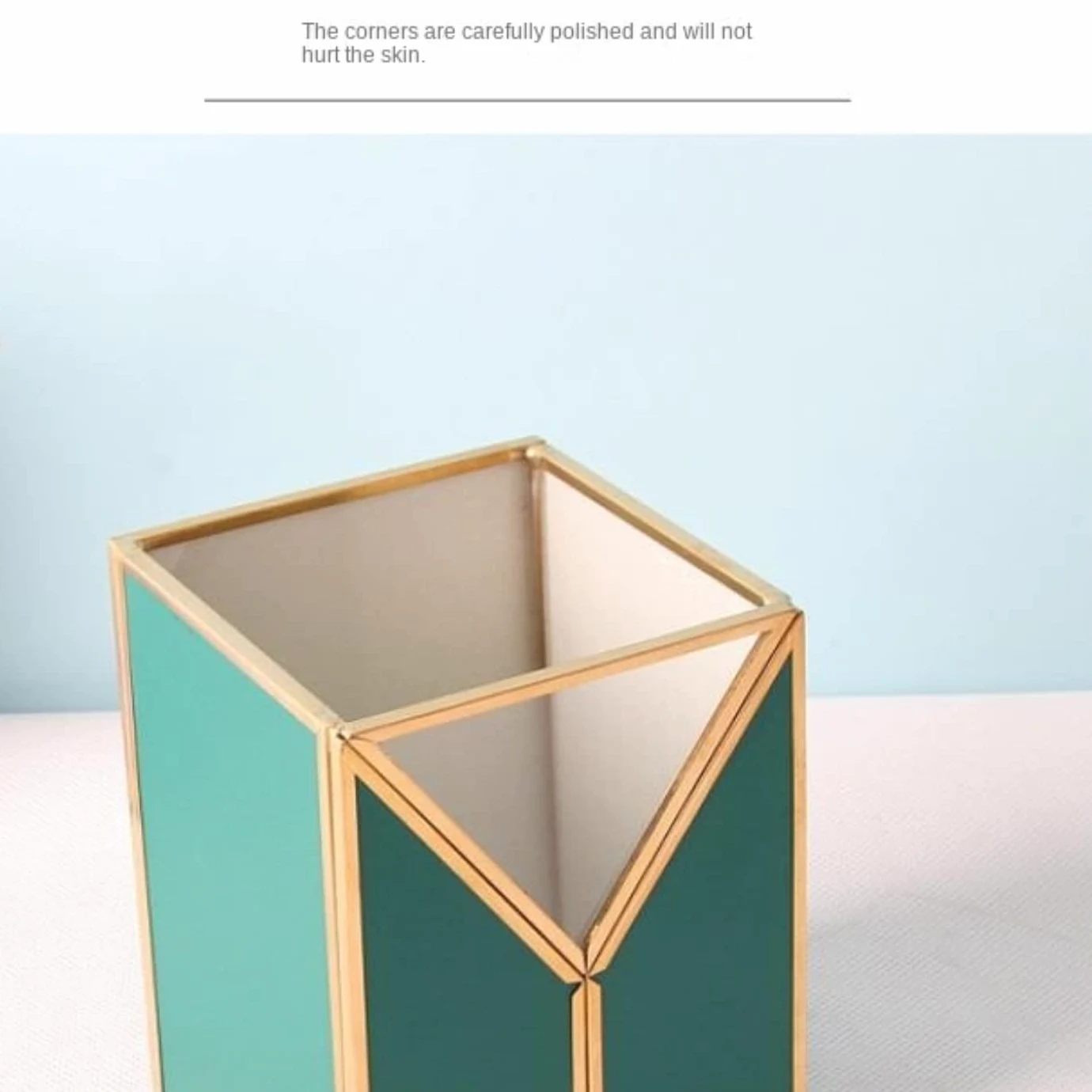 Elegante Organizer Trucchi Cosmetici Scatola Portaoggetti Cosmetica Retrò In Pelle, Vetro, Pennello Per Trucco, Tavolo Da Toeletta, Organizer Per Scrivania Portatrucchi Bagno