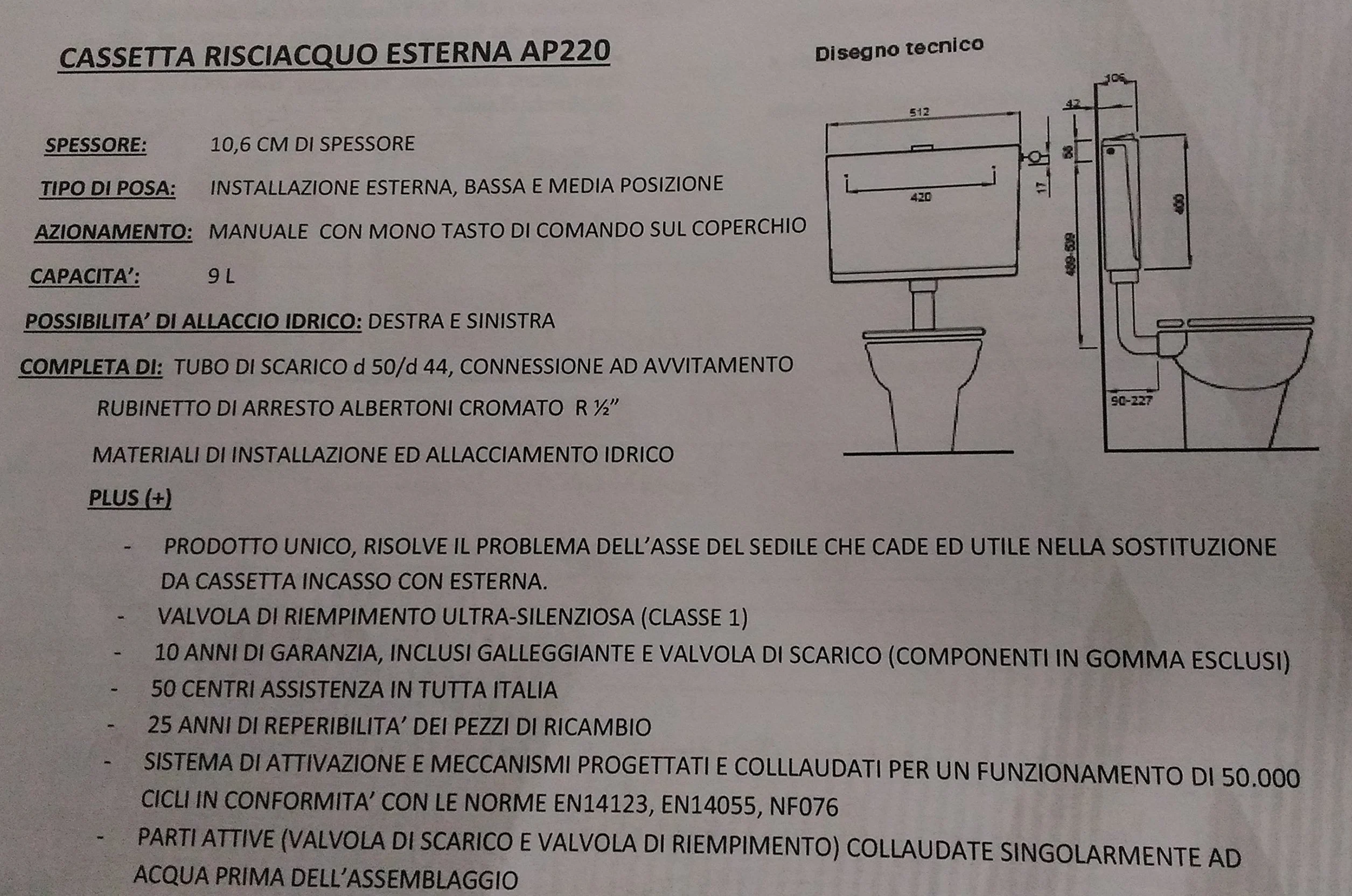 SCHWAB Casetta Zaino Esterna Slim Mono Pulsante Bianco Sottile 6/9 Litri