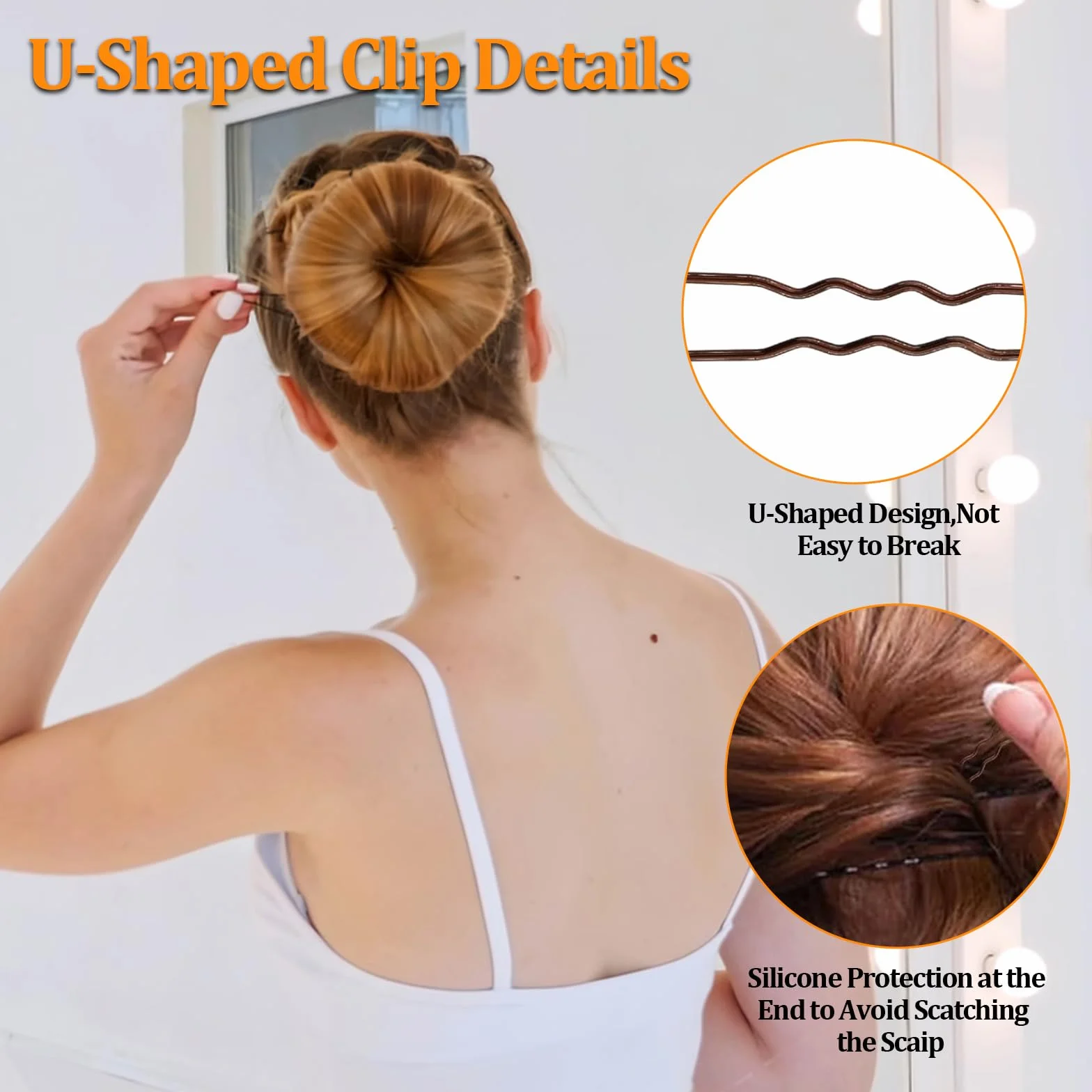 12 retine elastiche per capelli con 5 forcine nere, reti invisibili per capelli e 40 forcine a forma di U, set per donne, ragazze, ballerine, infermiere (caffè)