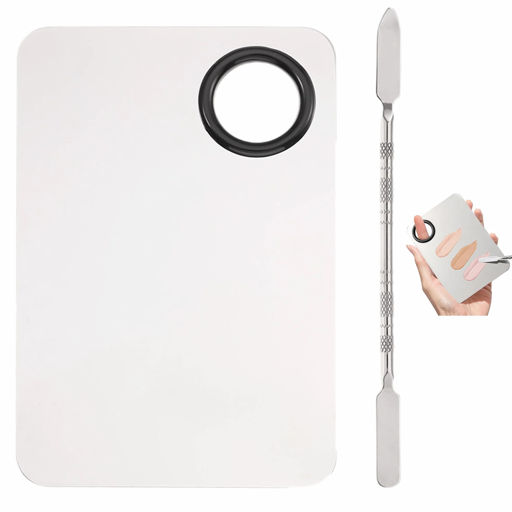 Tavolozza Per Miscelazione Cosmetica - 2 Piece set, Palette per Miscelazione del Trucco, con Esso è Possibile Mescolare Il Vostro Intero Make up Senza Sforzo per un Look Bello ed Elegante