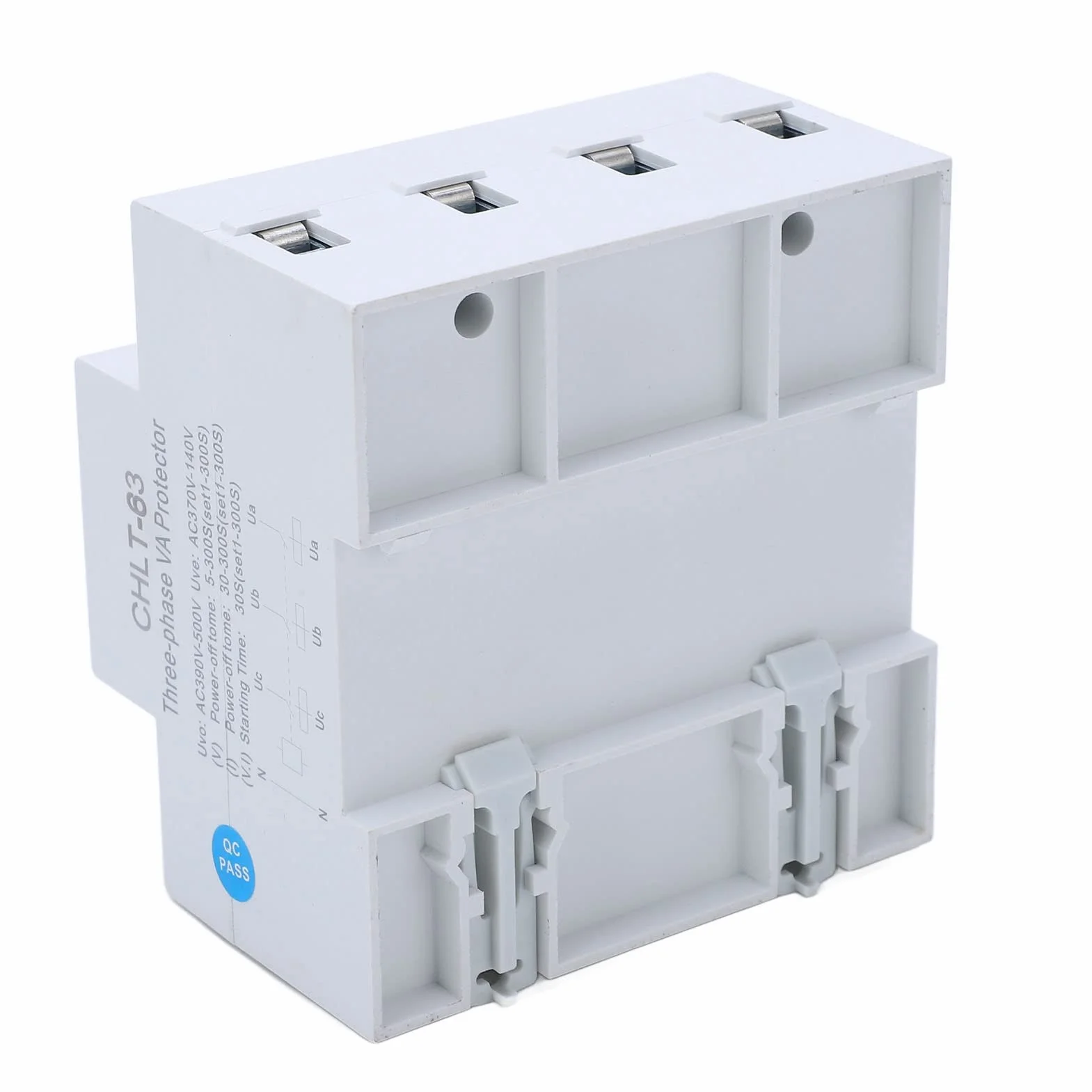 Voltmetro trifase AC 390-500V guida DIN 63A amperometro protezione sovratensione sottotensione regolabile