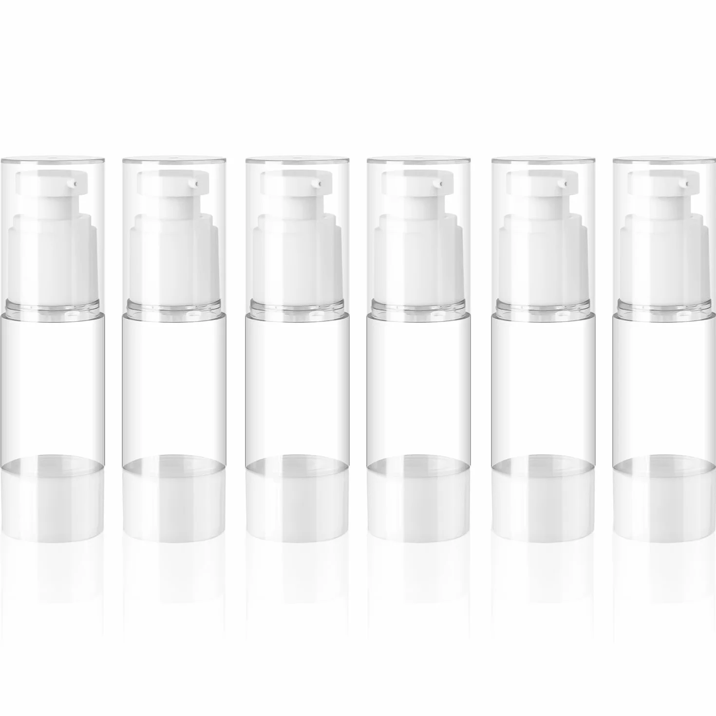 6 flaconi da 30 ml a pompa, ricaricabili vuoti, trasparenti, da viaggio, per fondotinta, essenza, crema, articoli da toeletta