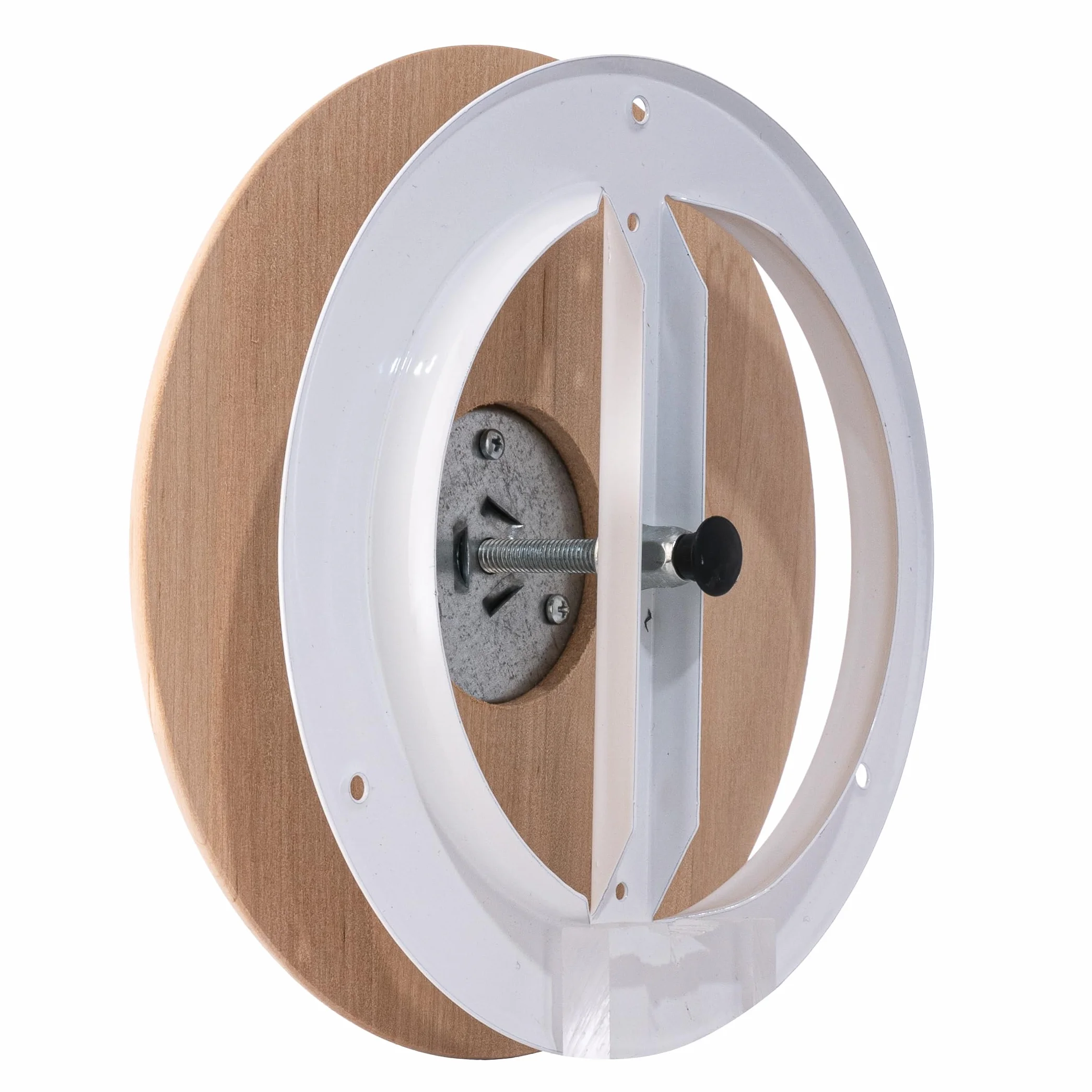 Steinberg14 Diffusore in Legno per Sauna 125mm Griglia di Ventilazione Valvola a Disco Regolata Copertura Condotto Rotondo