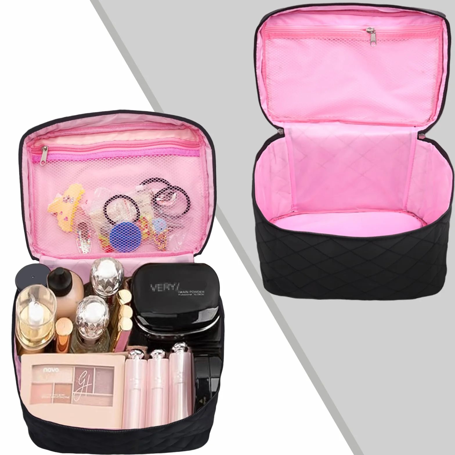 Astuccio per trucchi, grande borsa cosmetica,astuccio da toilette pieghevole impermeabile multifunzione,per vacanze campeggio bagno
