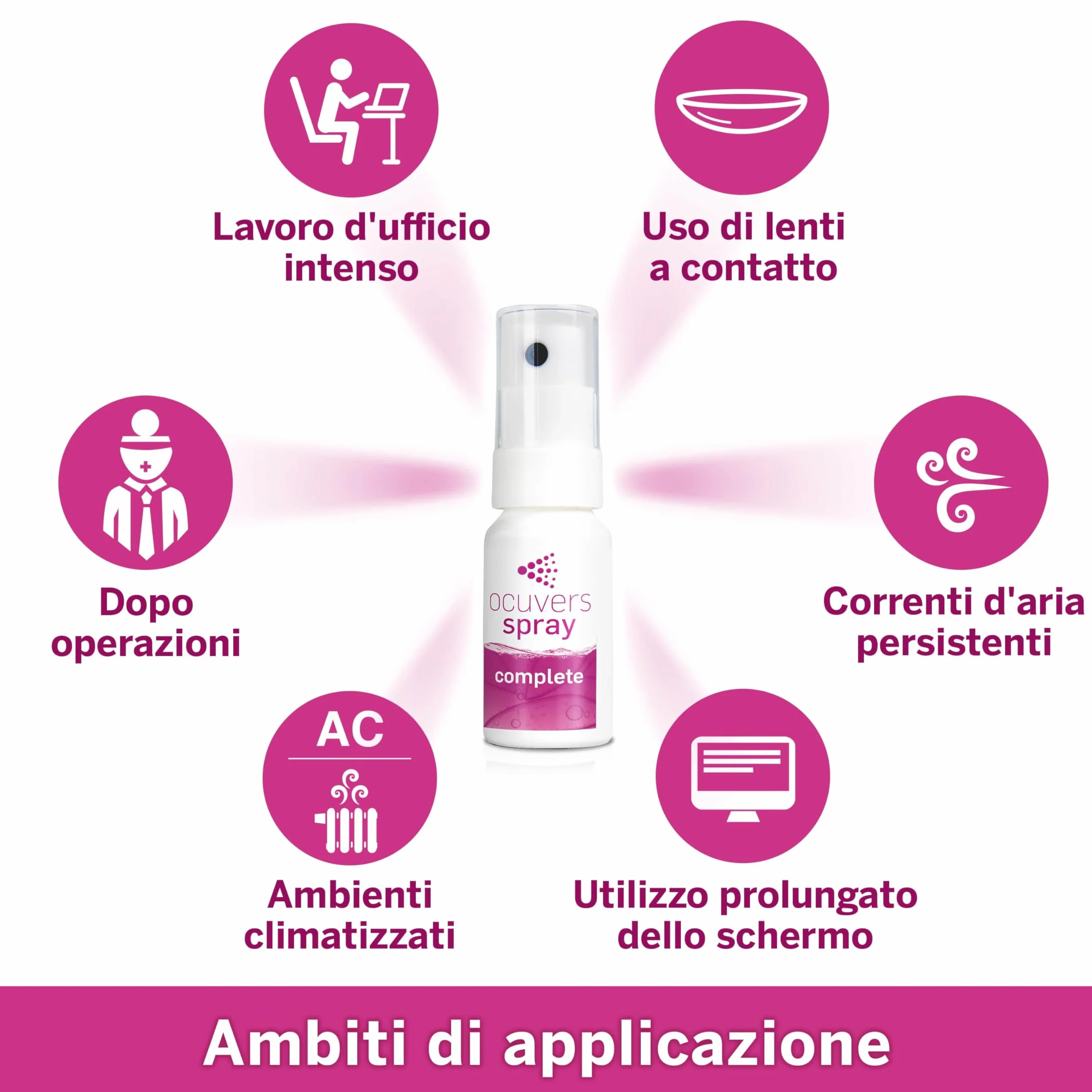 Ocuvers Complete spray oculare con 0,3% di acido ialuronico, liposomi, aloe vera, vitamina B5 e vitamina E – Spray per occhi secchi – L’alternativa alle gocce oculari, 10 ml