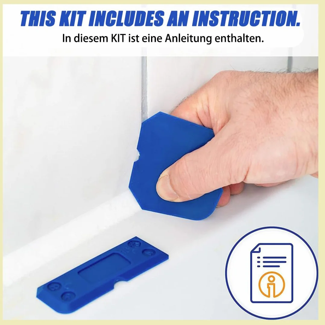 Set 12 strumenti applicatori silicone liscianti giunti acrilico cucina bagno