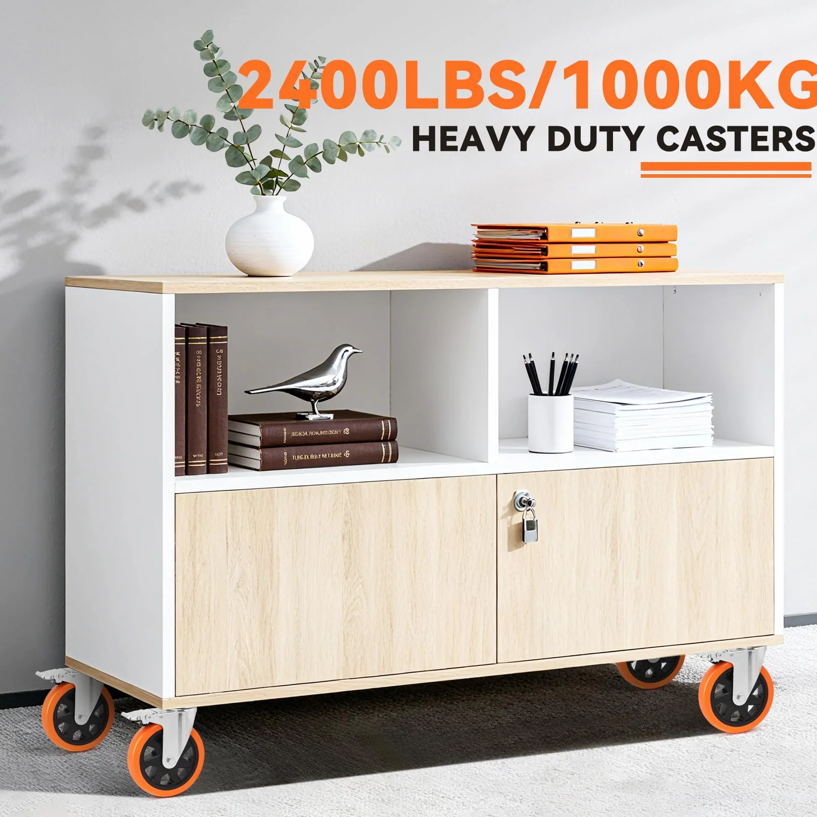 WEIBIDA 150mm Ruote per Mobili Pesanti con Freno, Capacità 1000kg, Set di 4