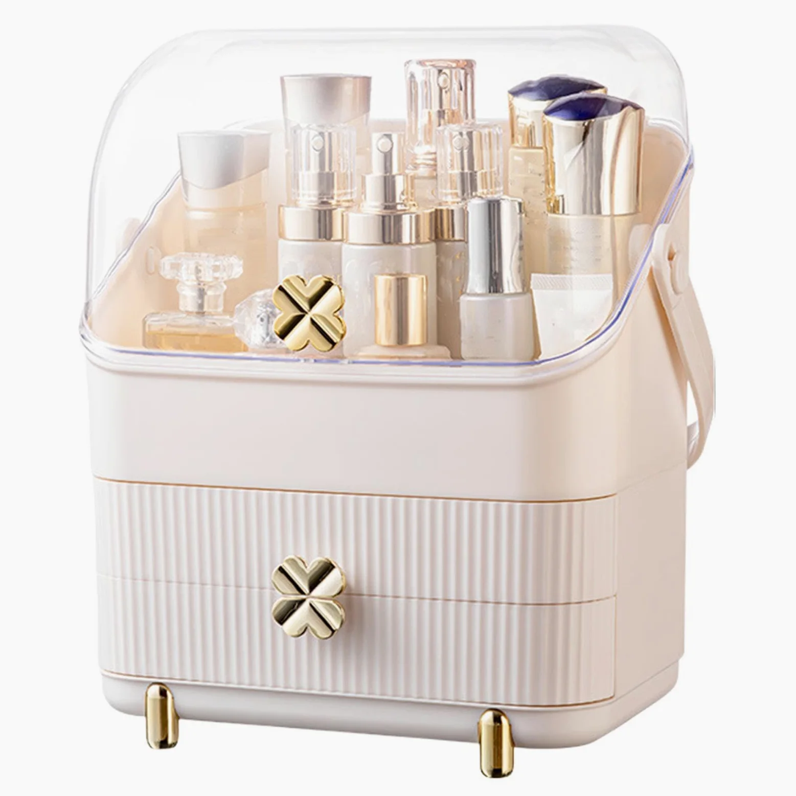 Generico Organizer Trucchi Da Tavolo Espositori Per Pennelli Cosmetici | Organizer Trucco con Coperchio Trasparente Impermeabile e Antipolvere Per Cucina Toeletta Bagno