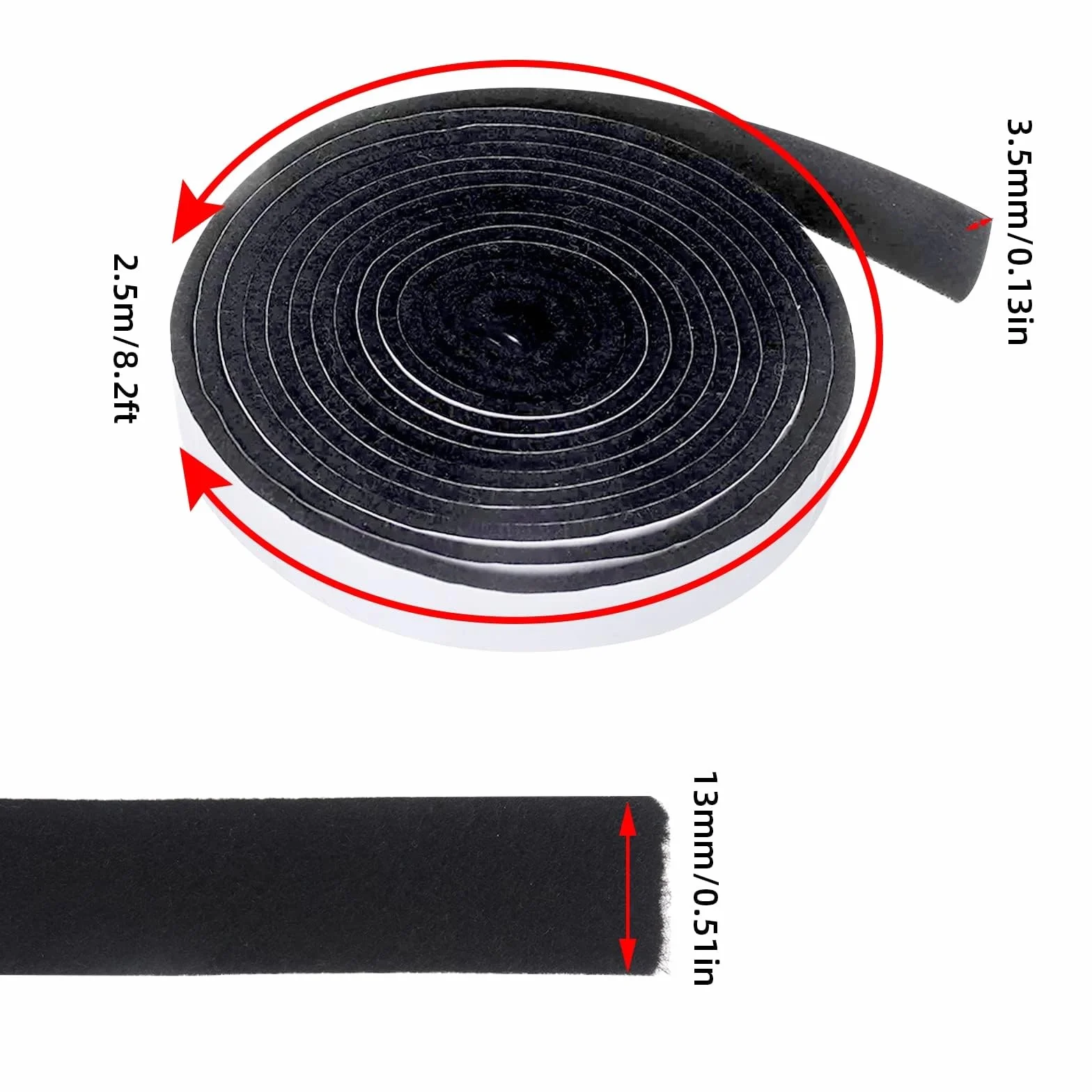 Guarnizione termica autoadesiva per forni e stufe, 2,5 m, 3,5 mm, resistente al calore