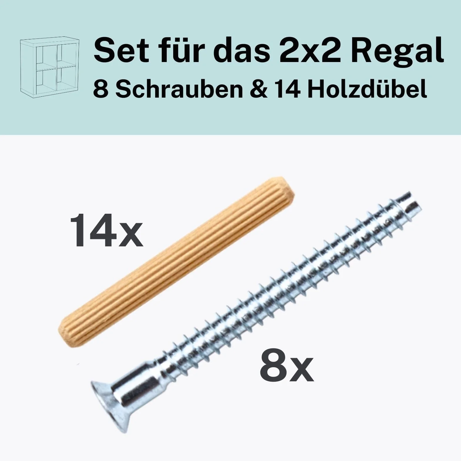 Set di riparazione Ikea KALLAX 2x2 – viti e tasselli in legno