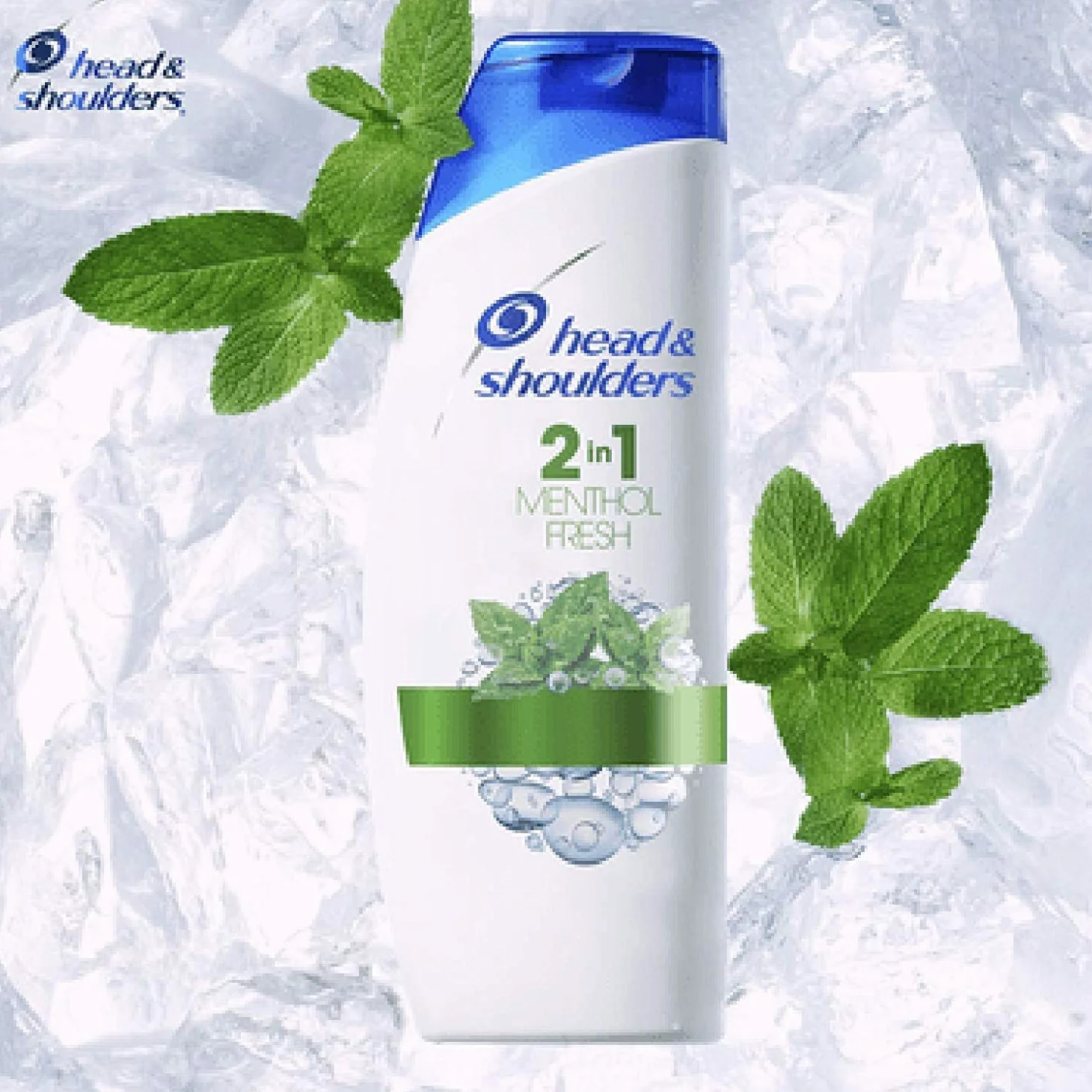 Head & Shoulders Shampoo antiforfora Menthol Fresh 2 in 1 Shampoo e Balsamo, Confezione da 3 x 540 ml, per Capelli Grassi, Fino a 72 Ore di Protezione