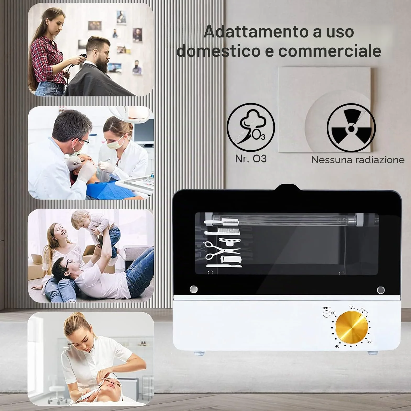 UV Sterilizzatore Disinfettante,Sterilizzazione Altamente Efficiente Sterilizzatore per Strumenti per Unghie con Timer Strumento per Unghie Ad alta Temperatura per Pinzette e Asciugamani