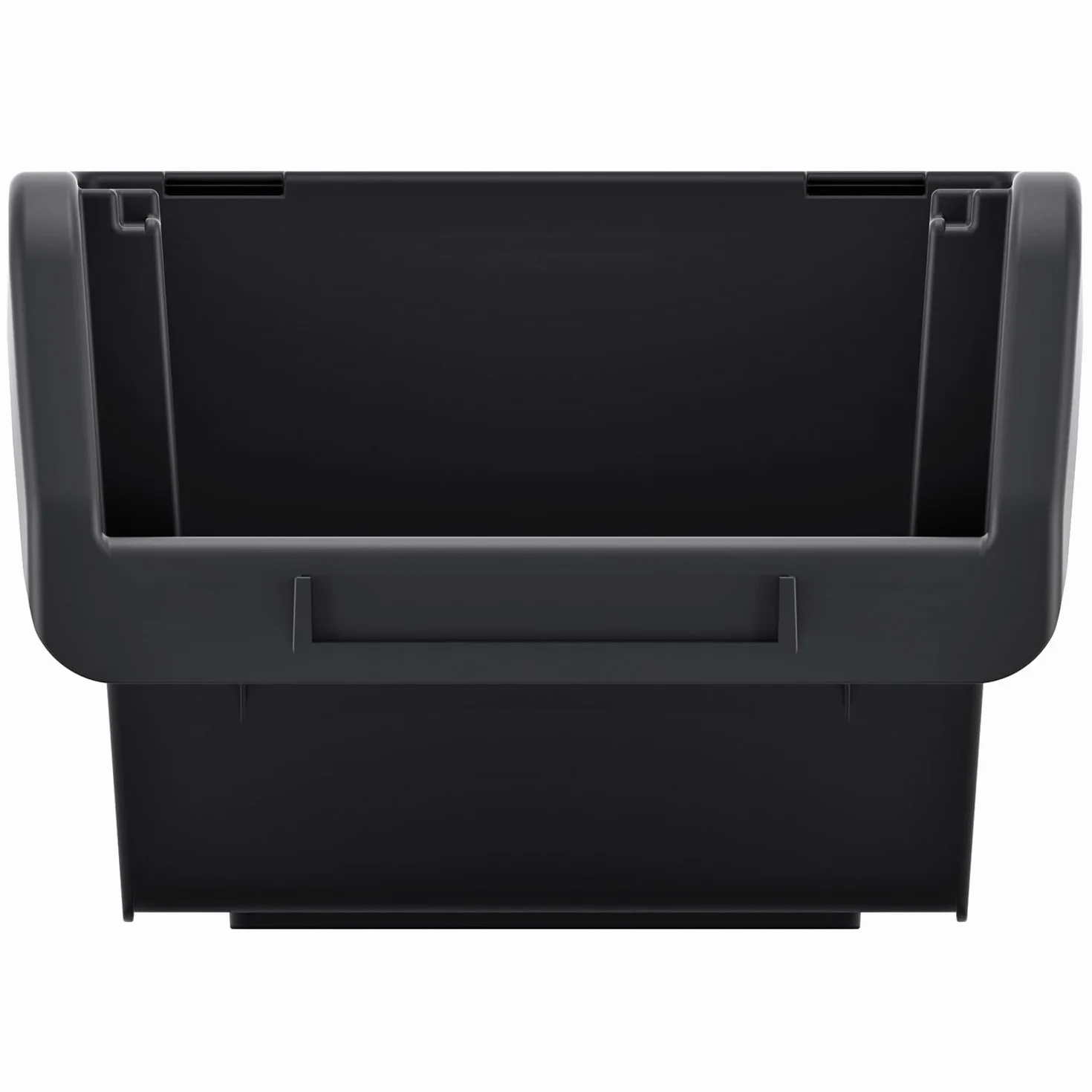 Set di 12 Contenitori a Bocca di Lupo Impilabili 8x11,5x6 cm Nero Plastica