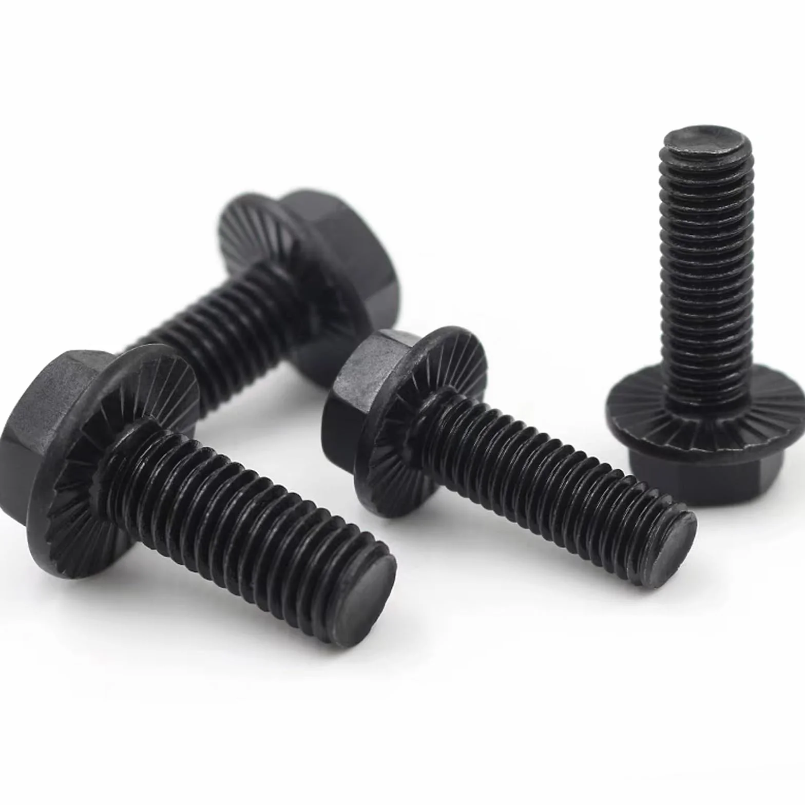Bulloni A Testa Esagonale Della Flangia M10x60 10.9 Viti In Lega Nera Finitura Nera 10pcs