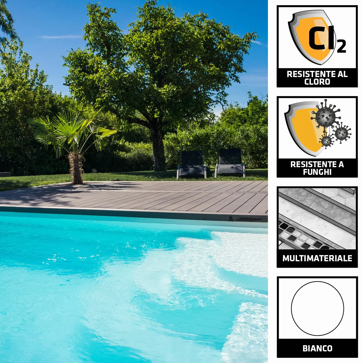 SIKA Sikasil Pool Silicone per Piscine e Zone Umide Bianco Resistente al Cloro 300ml