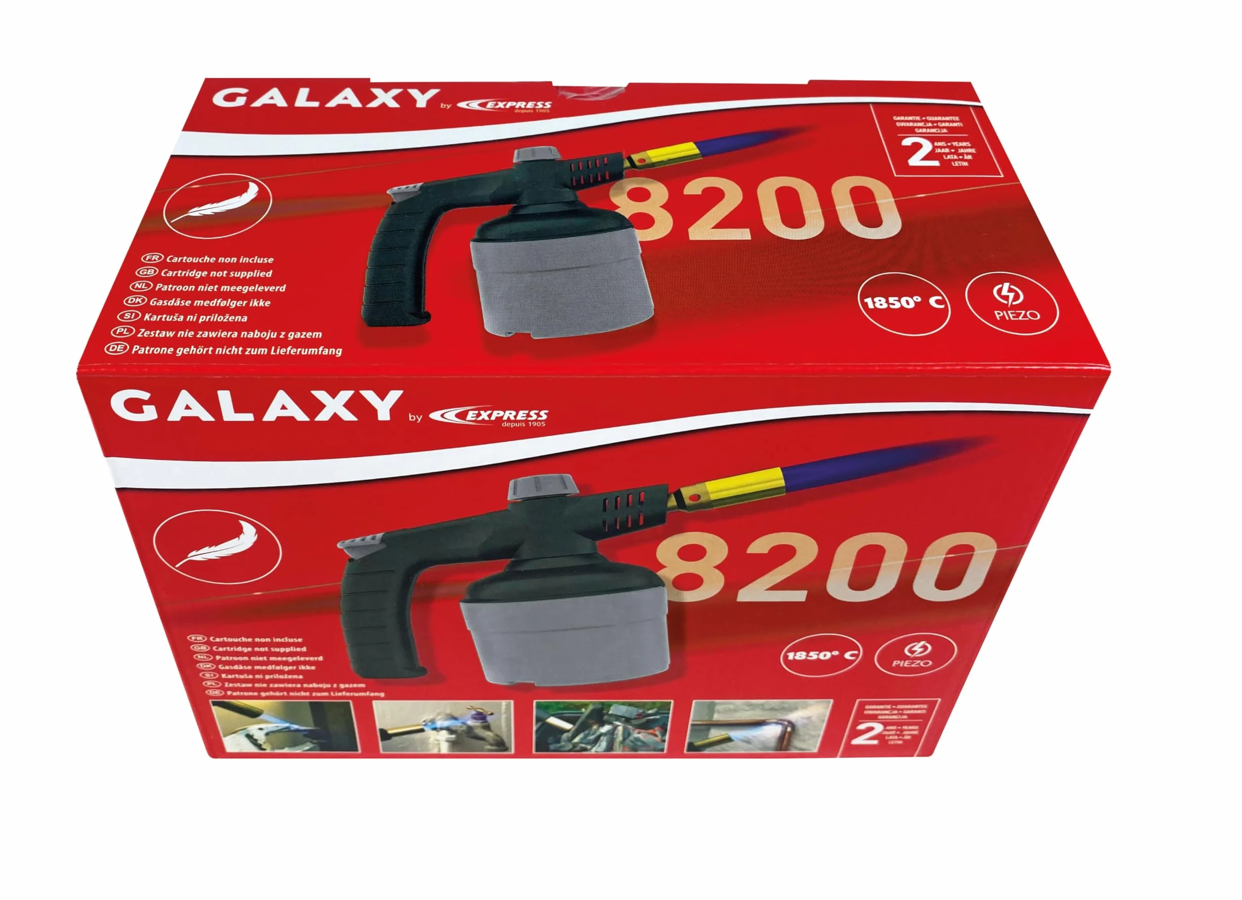 Lampada di saldatura multiuso 8200 accensione piezoelettrica autonomia 1h30 T° fiamma 1850° brasatura rame stagno