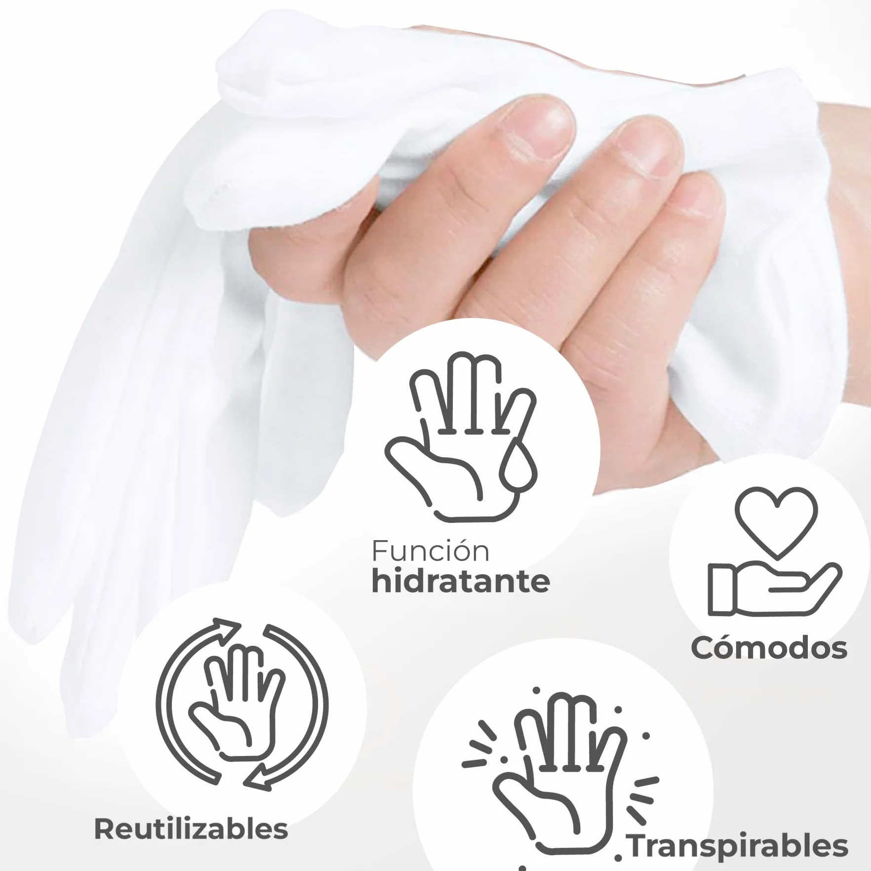 6, 12, 60, 120, 240 o 480 Paia, Guanti in Cotone, Guanti Idratanti, Morbidi, Elastici, Cura Delle Mani, Confortevoli, Mimo, Gioielliere, Cameriere, Costume, Bianco o Nero.