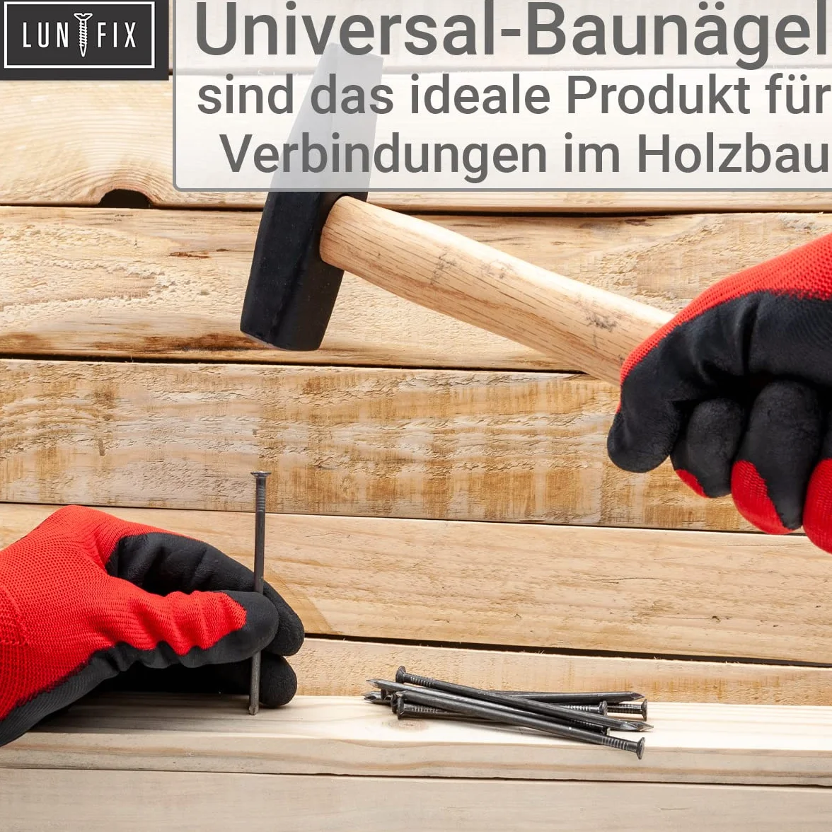 Chiodi in Acciaio Grezzo 4,5x125mm 5kg Lunghi e Resistenti per Legno e Muro, Testa Piana per Fissaggio e Costruzione, Chiodi da Carpentiere e Ferramenta, per Bricolage e Lavori Fai da Te, Lun Fix