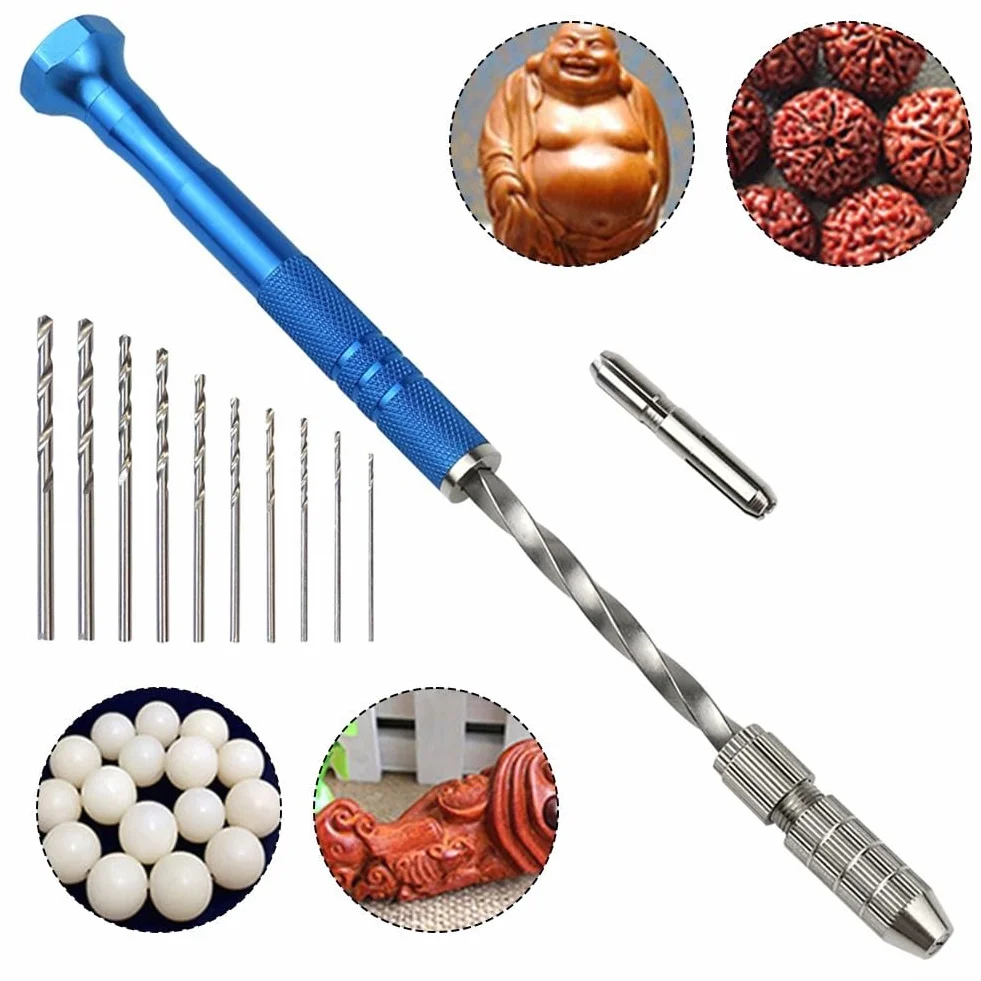 Oniissy Trapano manuale semiautomatico blu 0,5-3 mm mini per artigianato assemblaggio elettronico modellismo