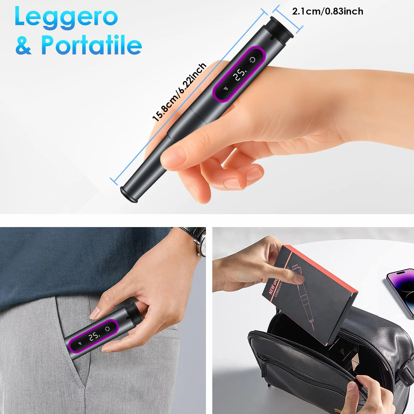 Diealles Shine Mini Trapano Elettrico a Batteria con 10 Punte, 5 Velocità, Ricarica USB per Gioielli/Legno/PCB