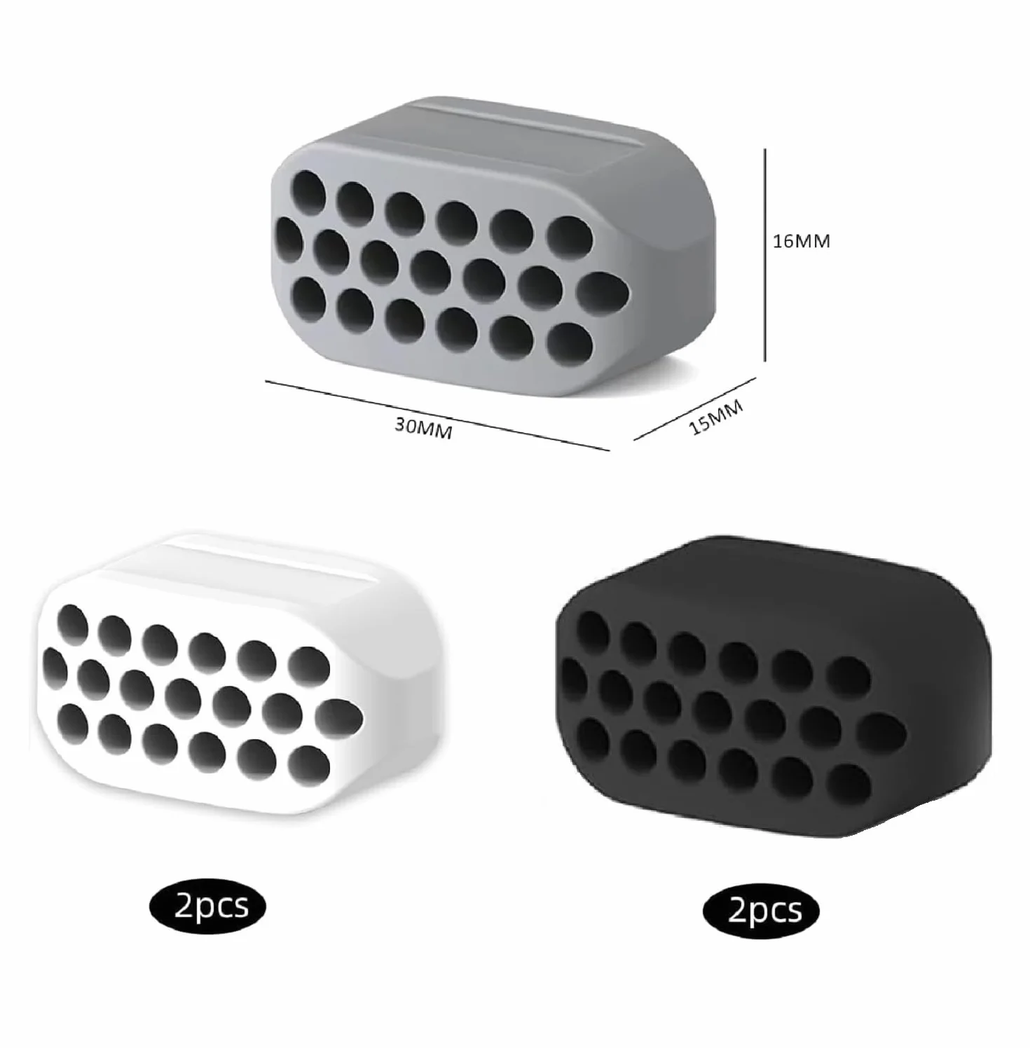 6 Pezzi Allenatore Mascella, Mascella Allenatore Esercizio Uomo Donna, Silicone Jawline Exerciser Allenatore per definire la Forma del Facciale (nero/bianco/grigio)